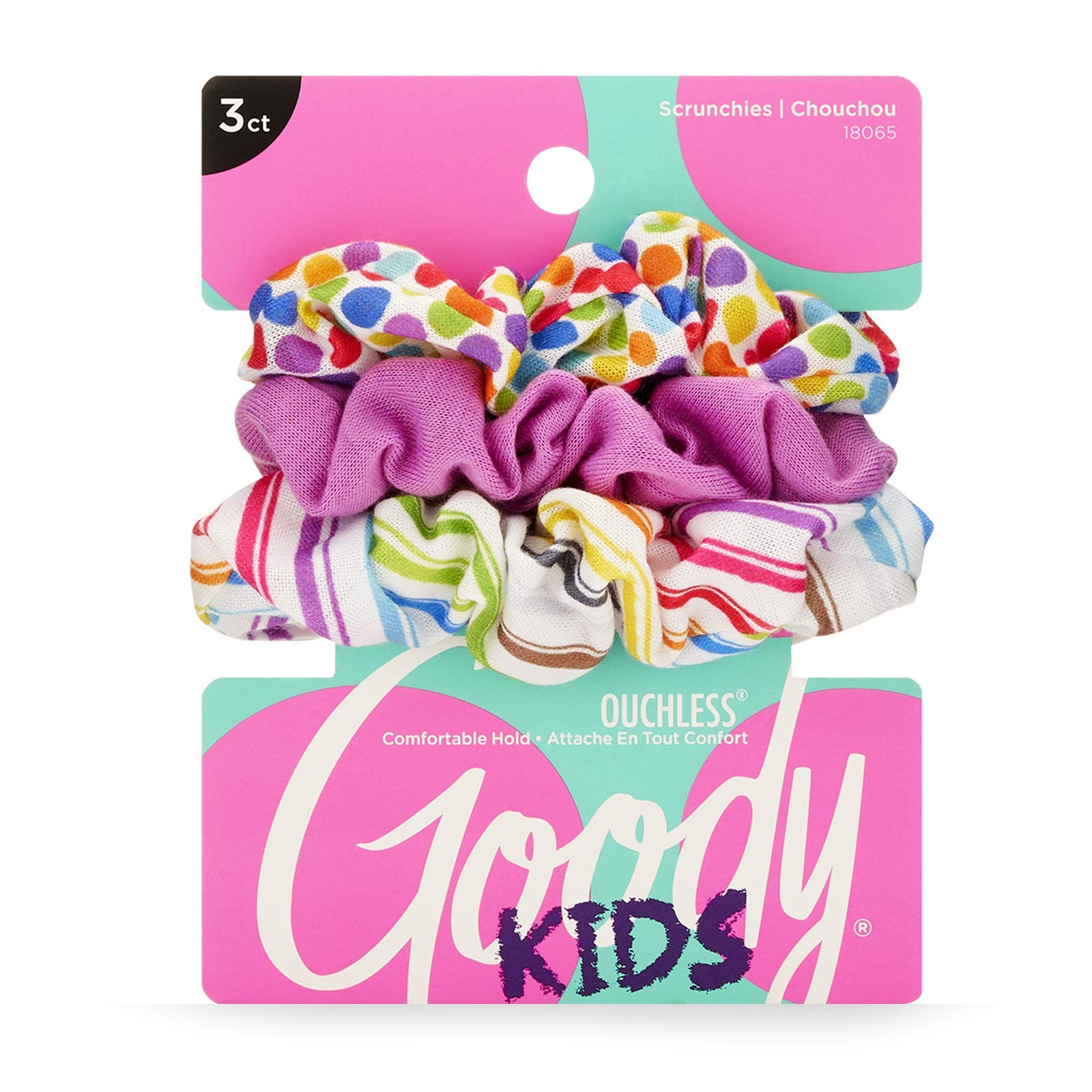 GOODY KIDS PRPLE RAINBW SCRUNCHIES 3CT