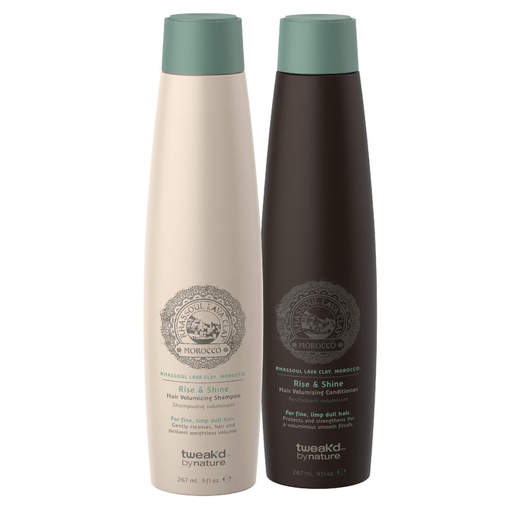 Tweak’d by Nature - Rise & Shine Volumizing and Thickening Shampoo and Conditioner Set for Fine Hair, Hydrating Hair Care for Soft, Tangle-Free Finish, Cruelty Free (2 x 9 ounces)