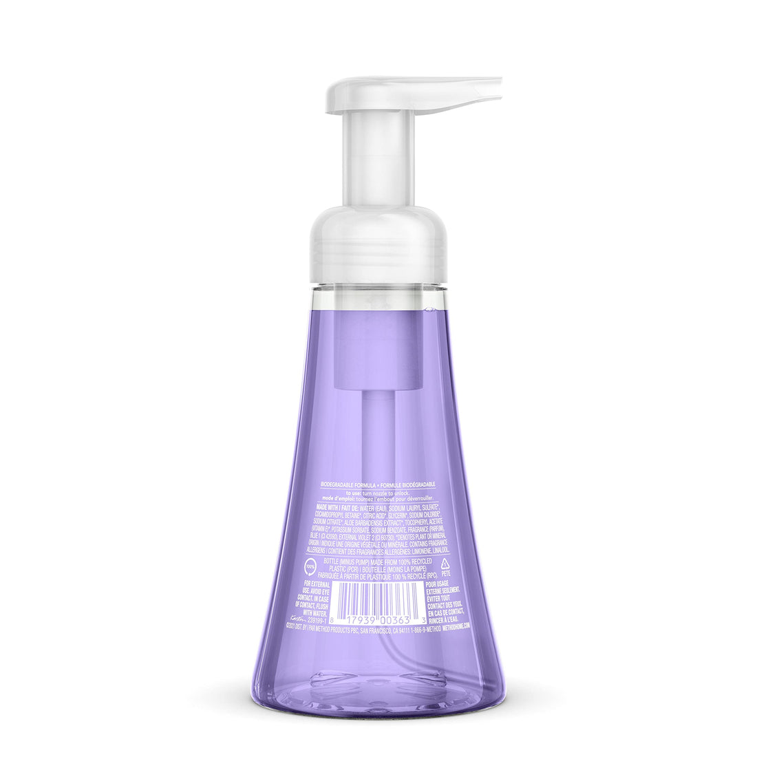 Method Naturally Derived Foaming Hand Wash, French Lavender, 10 oz. (Pack of 6)