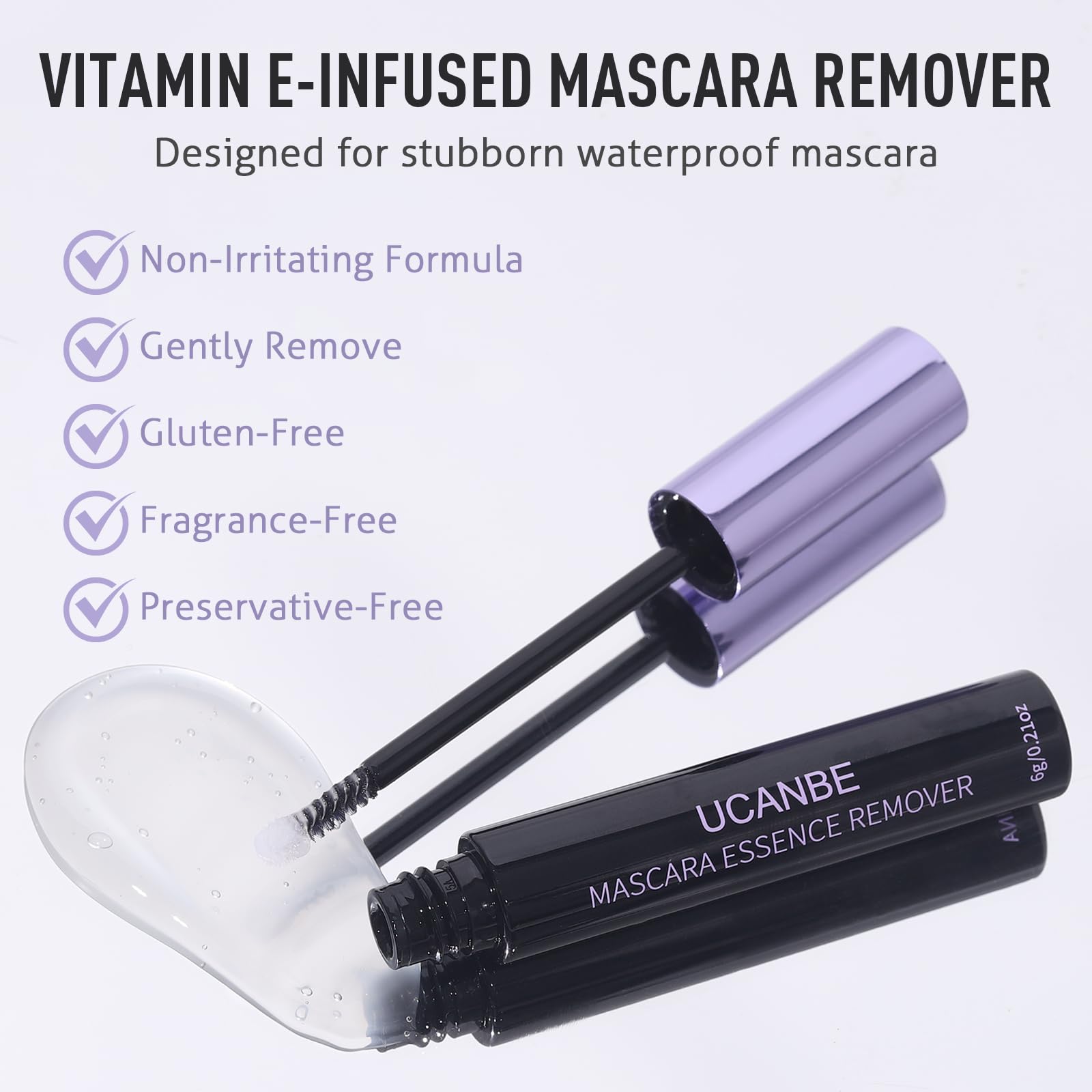 UCANBE Volumizing Mascara & Eyelash Remover Gift Set - Waterproof, Smudge-Proof Long-Lasting Black Mascara & Nourishing Lash Remover Eye Makeup Kit- Ideal Travel Companion, Gentle for Sensitive Eyes