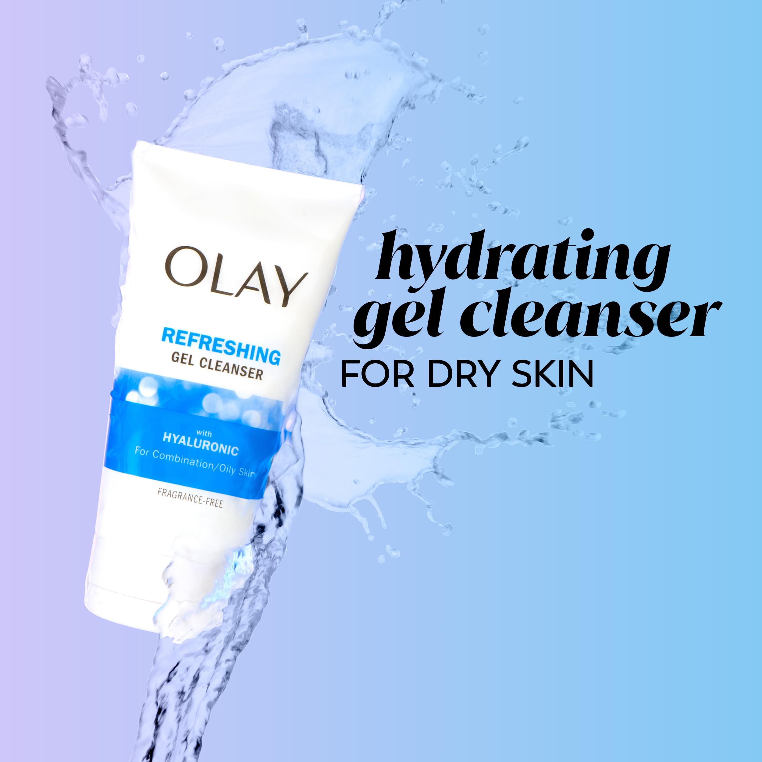 Olay Hyaluronic Duo Pack, Refreshing Gel Face Wash, Fragrance-Free 5 fl oz, Hyaluronic Ultralight Gel Face Moisturizer, Fragrance-Free 1.7 oz