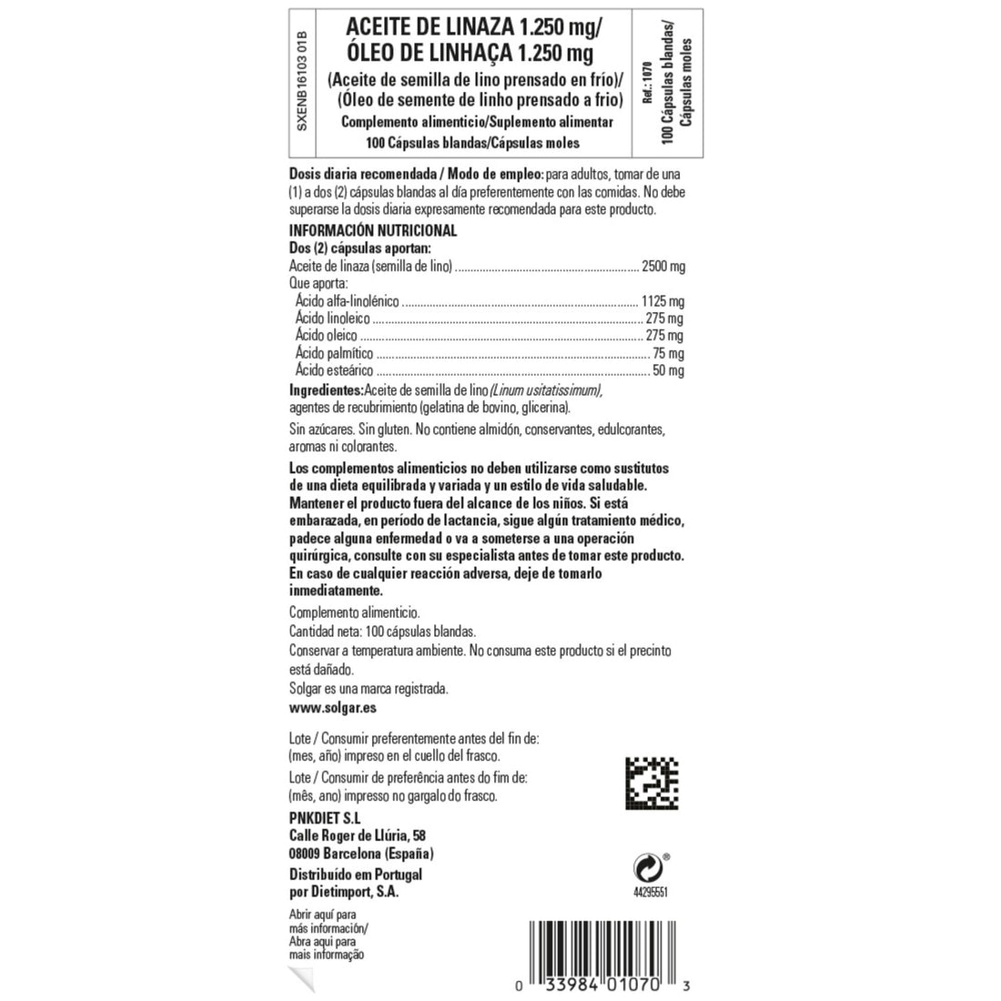Solgar Flaxseed Oil 1250 mg, 100 Softgels - Organic, Cold-Pressed Omega 3 Essential Fatty Acids - Supports Heart, Immune & Skin Health - Non-GMO, Gluten Free, Dairy Free - 50 Servings