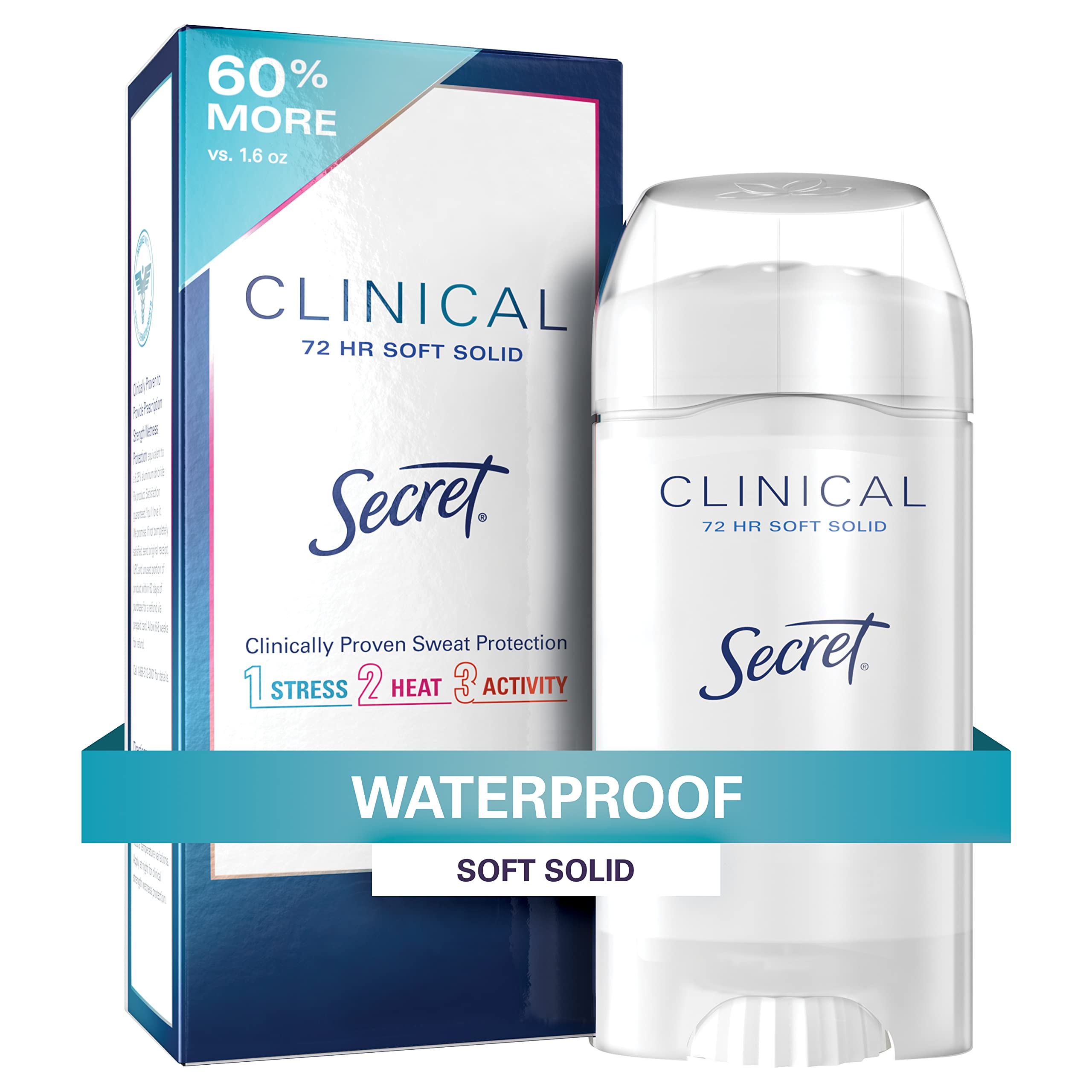 Secret Clinical Strength Waterproof All-Day Fresh Scent Advanced Solid Antiperspirant & Deodorant 2.6 Oz