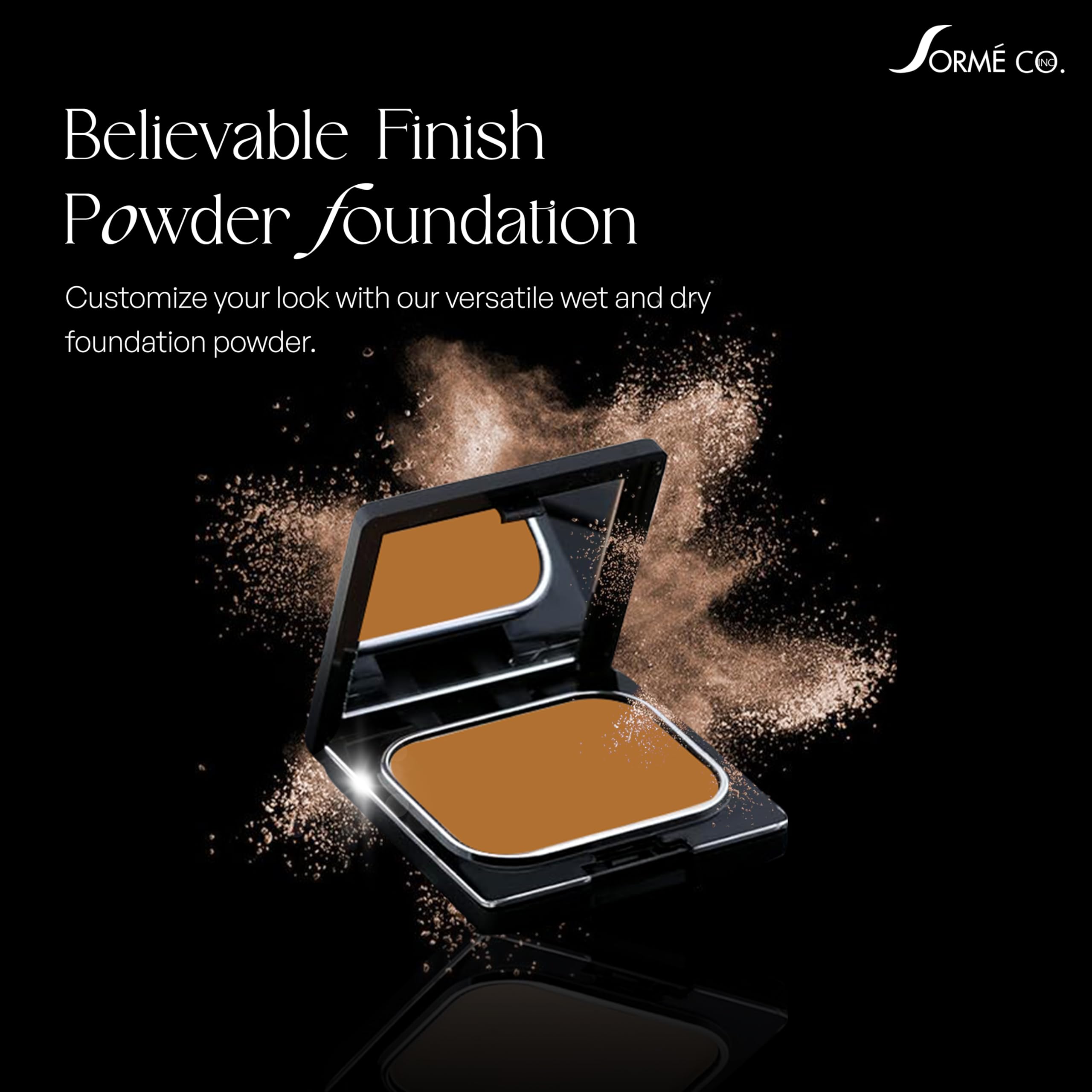 Sorme Cosmetics Believable Finish Powder Foundation, Beige Suede, 0.23 Ounce