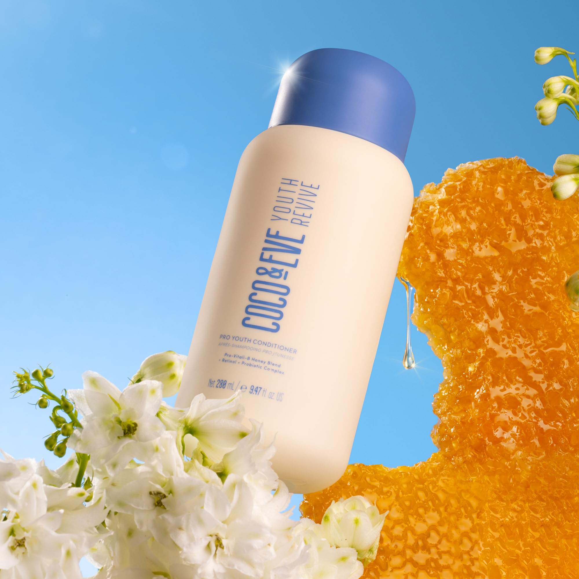 Coco & Eve Youth Revive Pro Youth Conditioner. Anti-Aging, Strength, Shine, Volume. With Honey, Retinol, probiotics for a Youthful Hair. (9.47 fl oz)