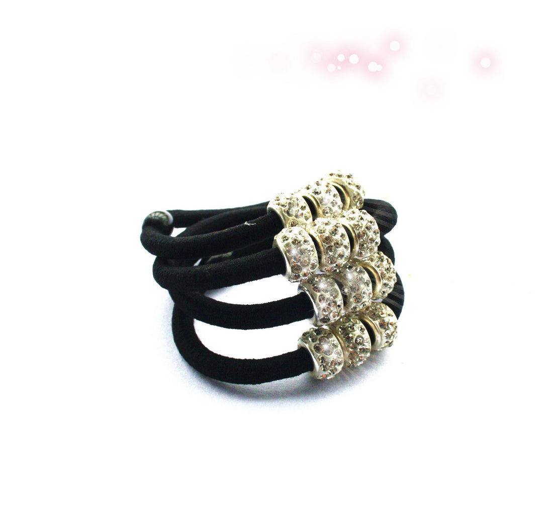Casualfashion 10Pcs Lady Girls Shiny Rhinestone Rubber Band Hair Rings Korean Hair Accessories Hair Ropes Ponytail Holder