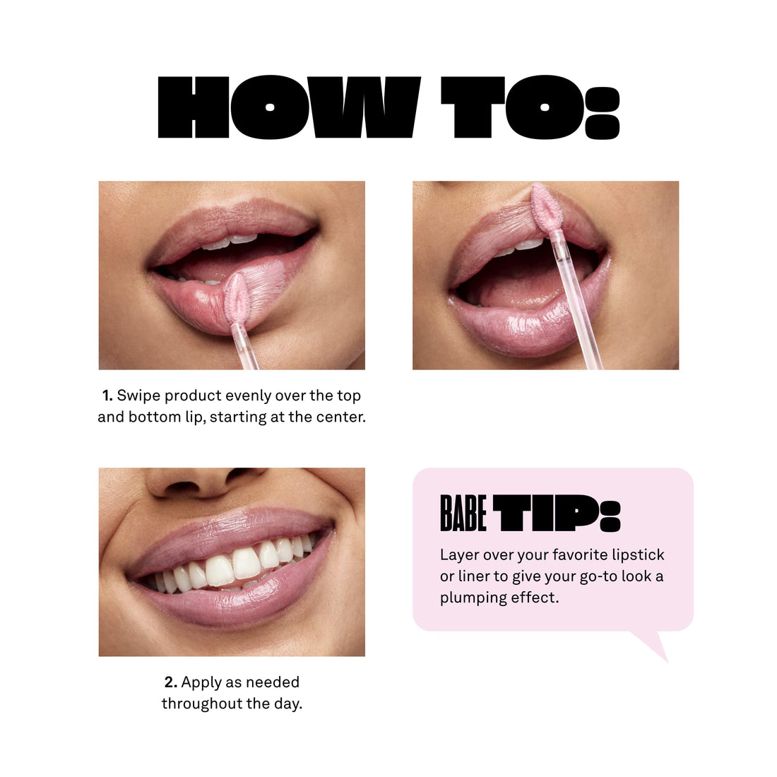 Babe Lash Plumping Lip Jelly - High Shine Lip Gloss for Fuller, Thicker Lips, Moisturizing and Soothing, Mauve