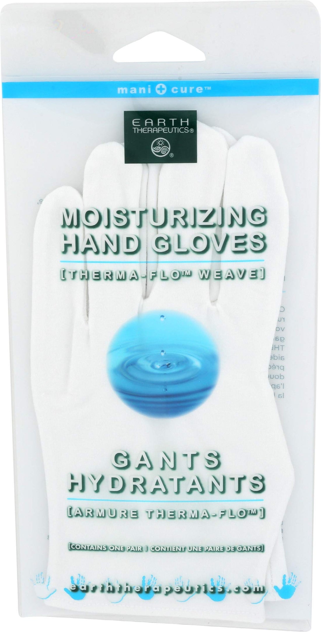 Earth Therapeutics Moisturizing Hand Gloves Solid Color - White (1 Pair)