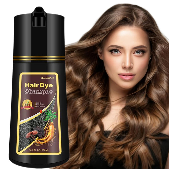 Instant Coffee Hair Dye Shampoo 3 in 1 - Color for Women Men,16.90 Fl Oz ,Long Lasting (Light Brown)