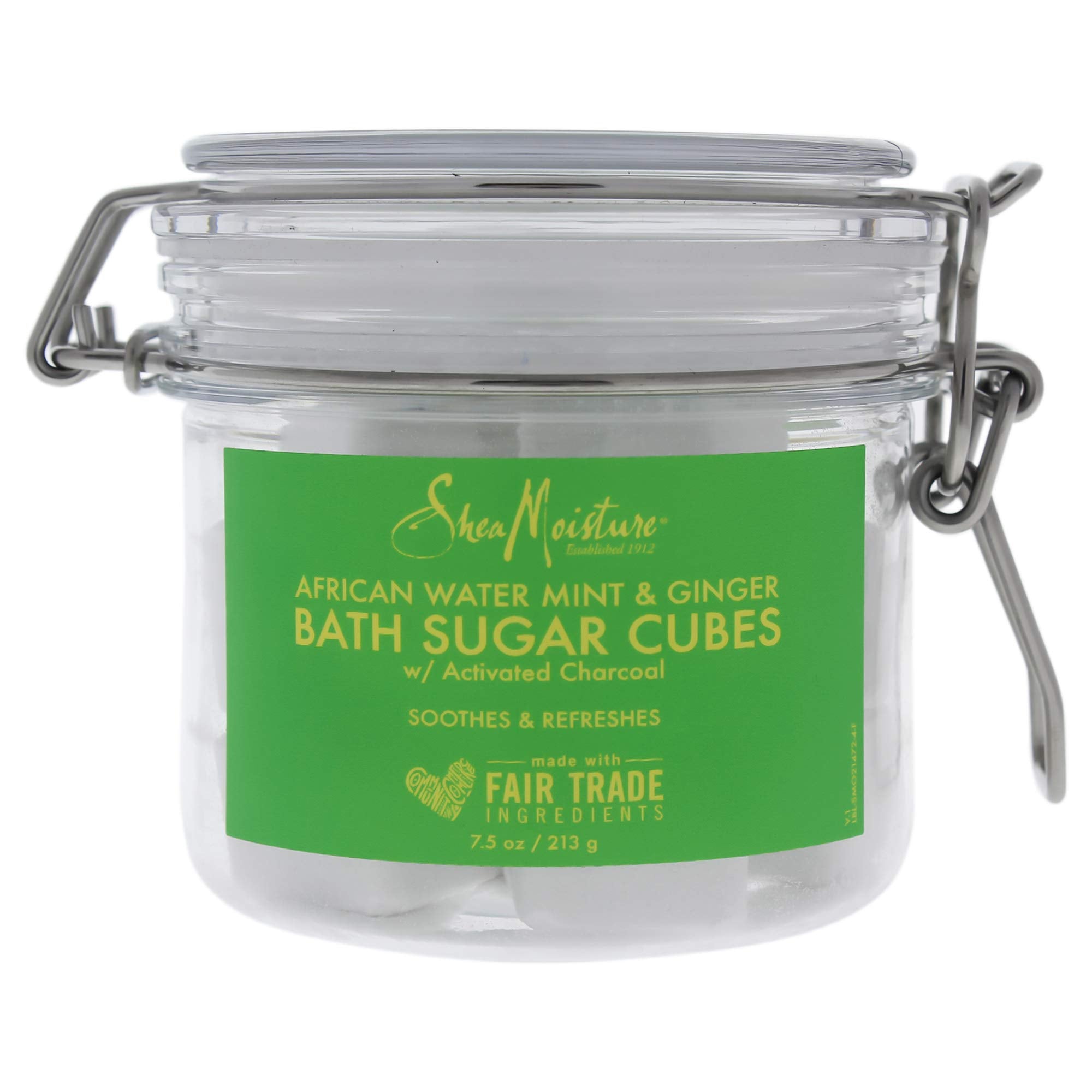 Shea Moisture African Water Mint and Ginger Bath Sugar Cubes for Unisex - 7.5 oz Bath Soak