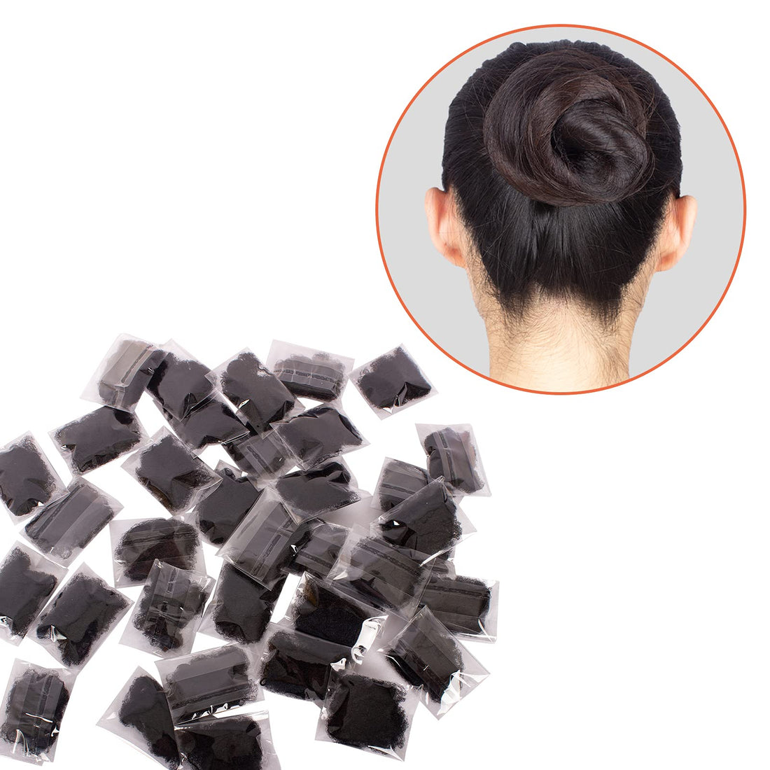 Generic Pack of 20pcs Hair Nets Invisible Elastic Edge Mesh 50cm Black