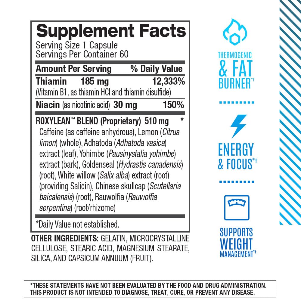 BPI Sports -Roxylean Extreme Fat Burner & Weight Loss Supplement, 60Count (Packaging May Vary)