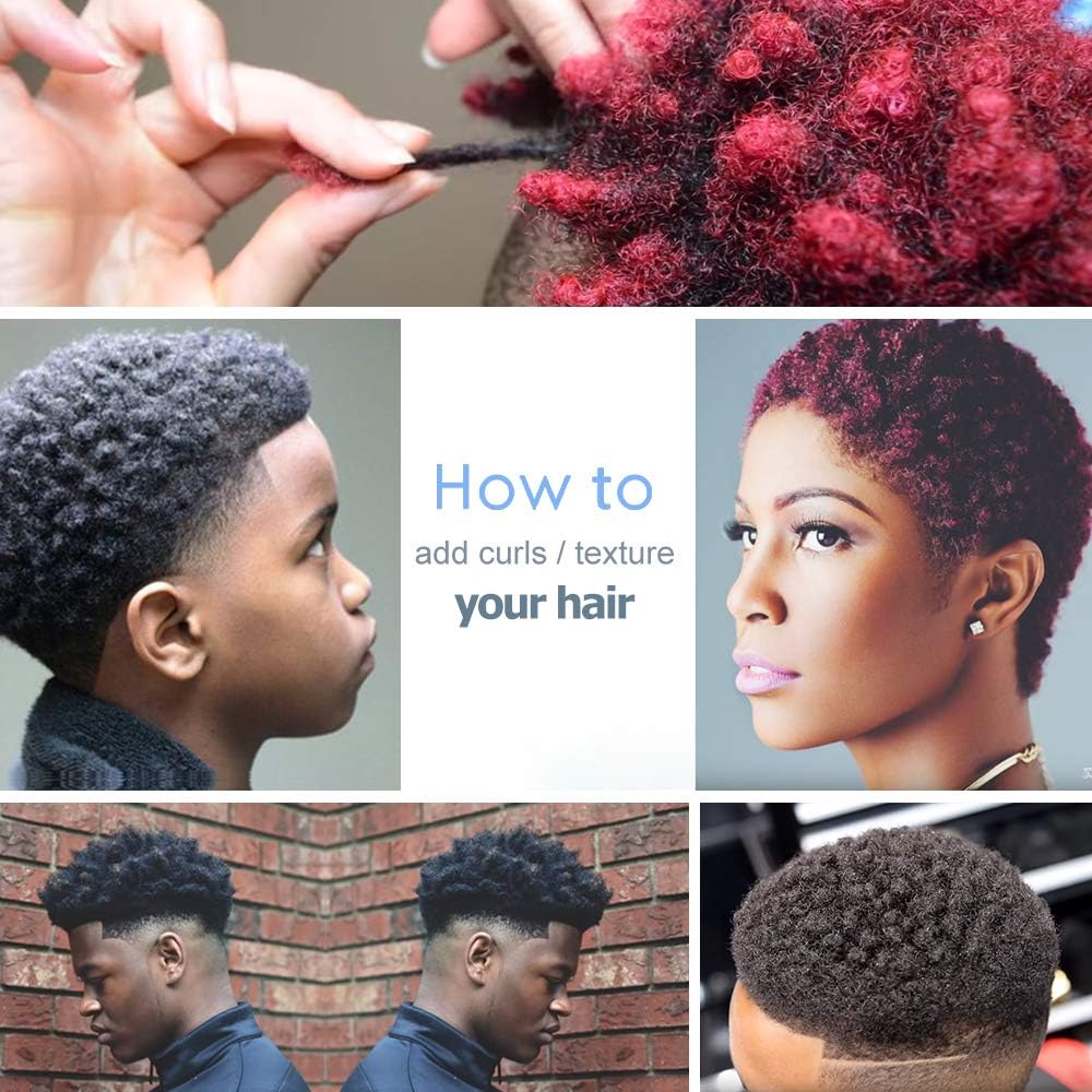 HALLO Set of 4 Big Holes Hair Brush Sponge Twist Wave Barber Tool For Dreads Afro Locs Twist Curl Black