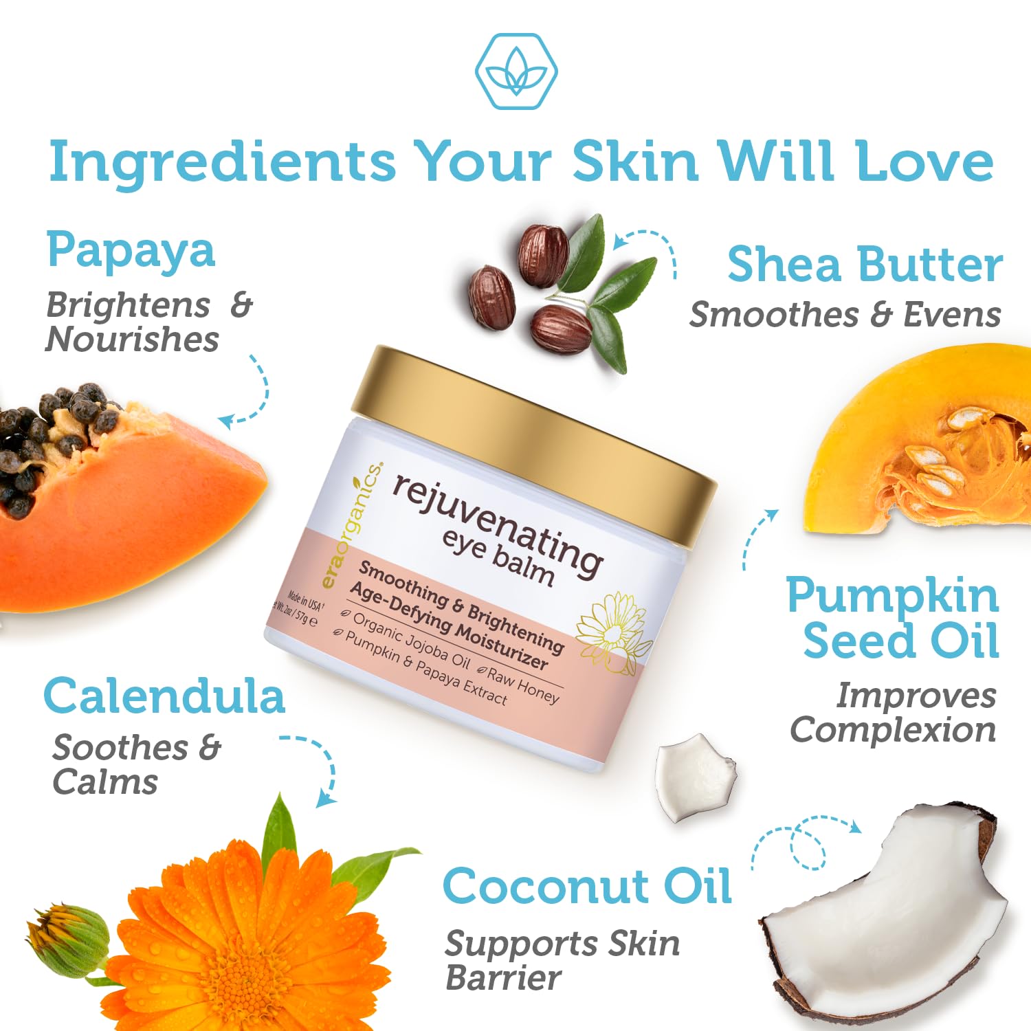 Rejuvenating Eye Cream (2oz.) Extra Nourishing & Moisturizing USDA Organic Anti Aging Eye Treatment for Dark Circles, Under Eye Bags, Puffiness & Wrinkles with Jojoba Oil, Argan Oil & More