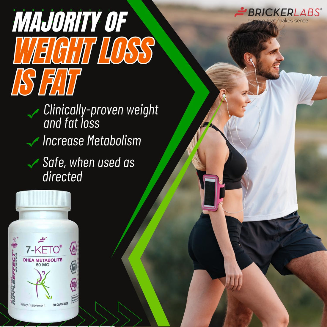 Bricker Labs 7-Keto DHEA Metabolite 50 mg Dietary Supplement for Weight Management, Safe and Effective Weight Management Support, 60 Capsules