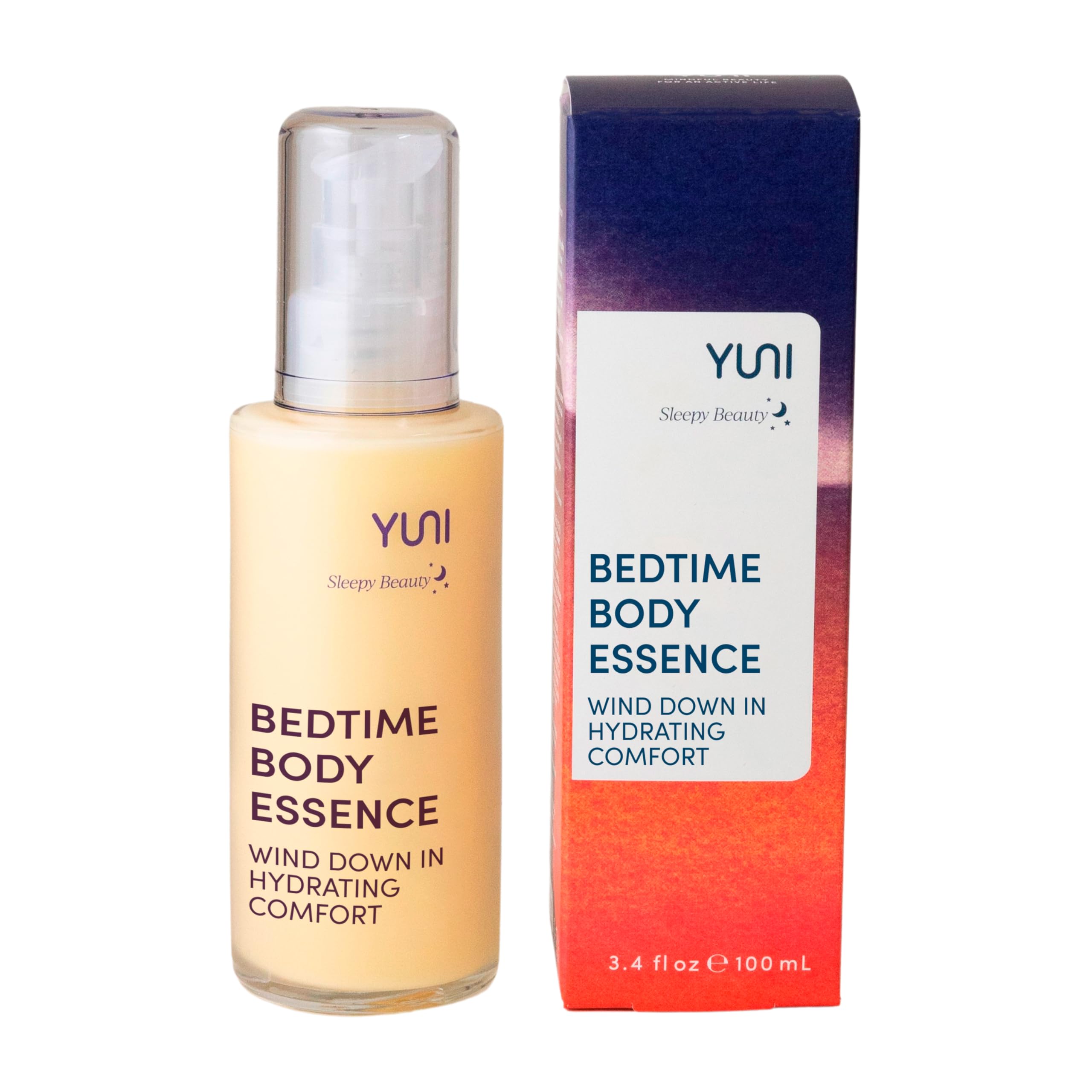 YUNI Sleepy Beauty Bedtime Body Essence, Lightweight body lotion, Renew skinââ‚¬â„¢s appearance overnight, 3.4 fl. oz.