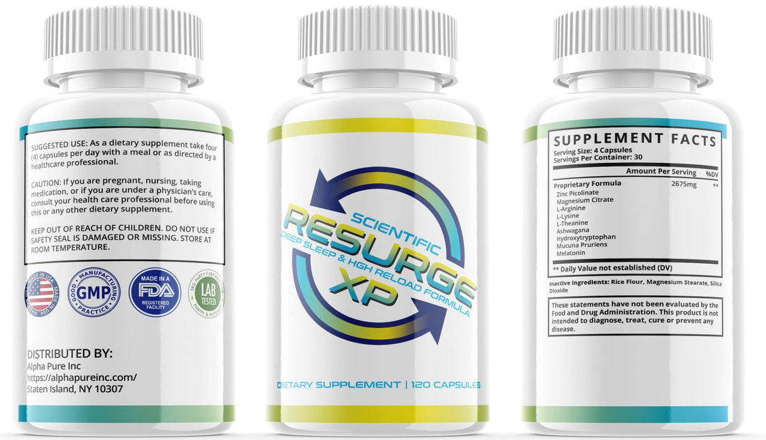 Alpha Pure Scientific Resurge Advanced Deep Sleep #1 Sleeping Melatonin Aid Formula 120 Capsules Xp Non Habit Forming Natural