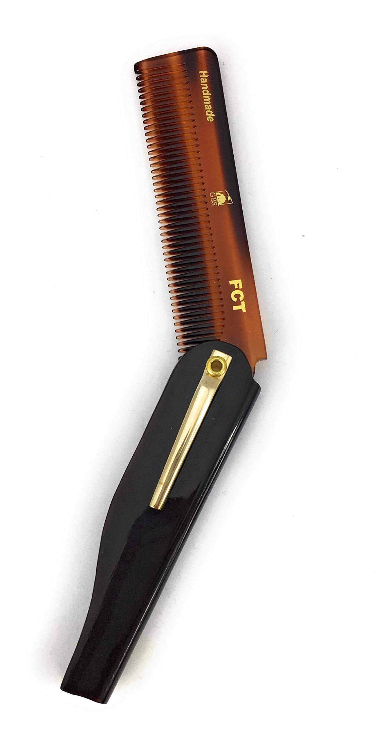 2 Pack Men's Combs - Handle Bar Comb for Mustache & Folding Hair Comb