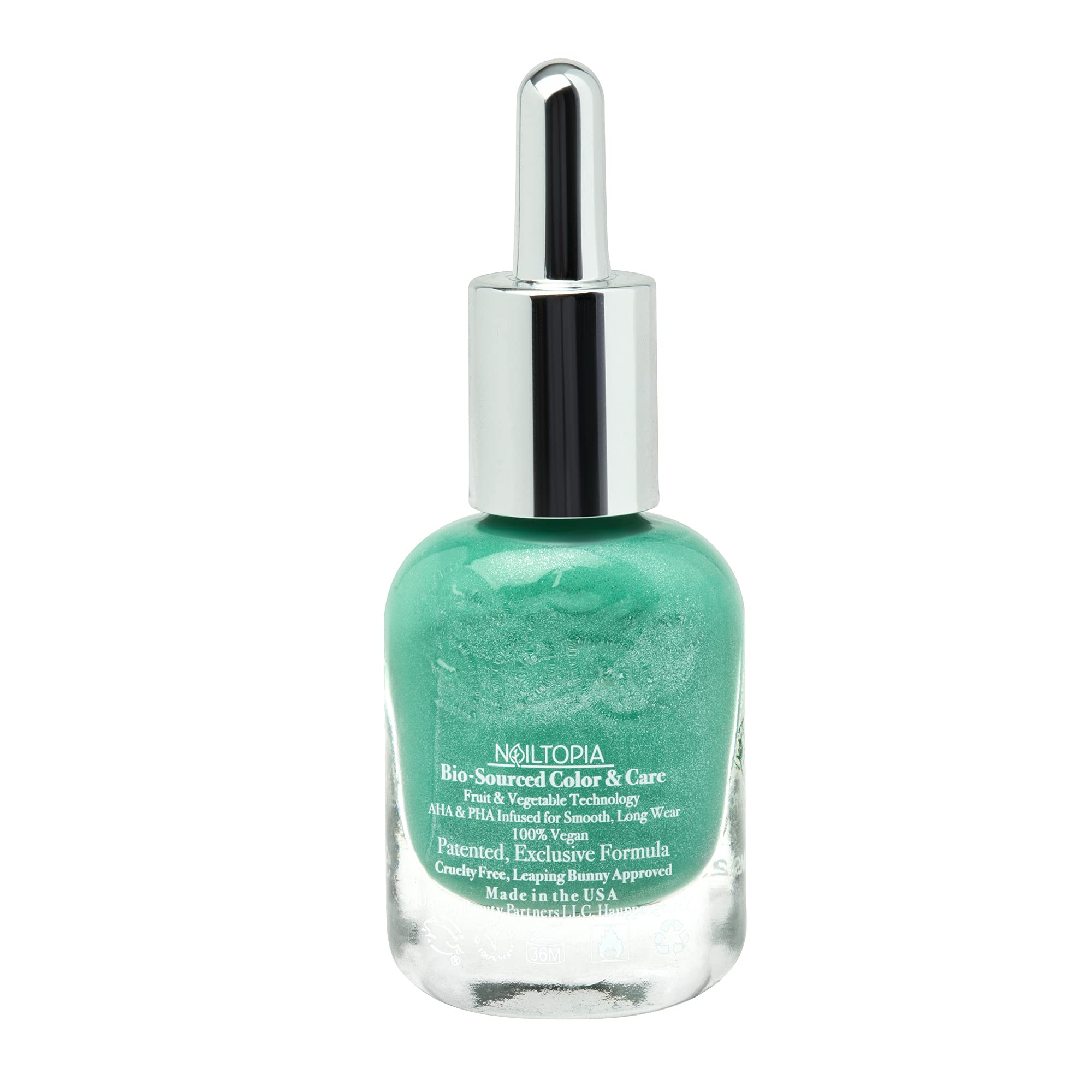 Nailtopia - Plant-Based Chip Free Nail Lacquer - Non Toxic, Bio-Sourced, Long-Lasting, Strengthening Polish - Yacht Week (Medium Green) - 0.41oz