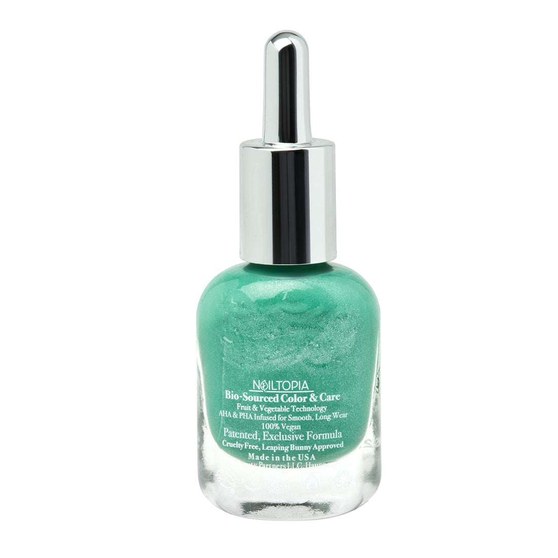 Nailtopia - Plant-Based Chip Free Nail Lacquer - Non Toxic, Bio-Sourced, Long-Lasting, Strengthening Polish - Yacht Week (Medium Green) - 0.41oz