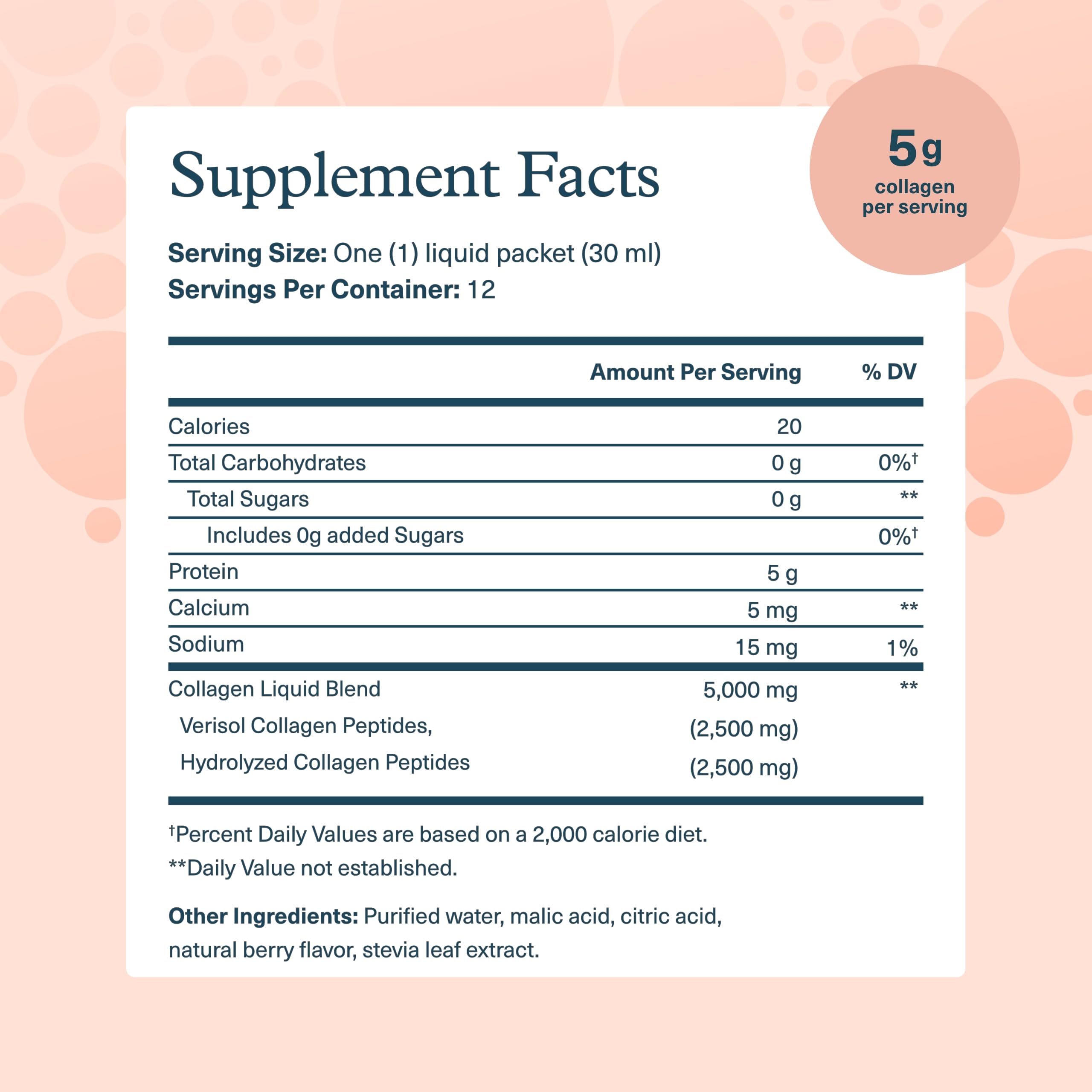 Youtheory Collagen Liquid - 5,000 mg Hydrolyzed Collagen - for Hair, Skin & Nails* - Sugar, Dairy & Soy Free - Berry Flavor - 12 Single Serving Packets