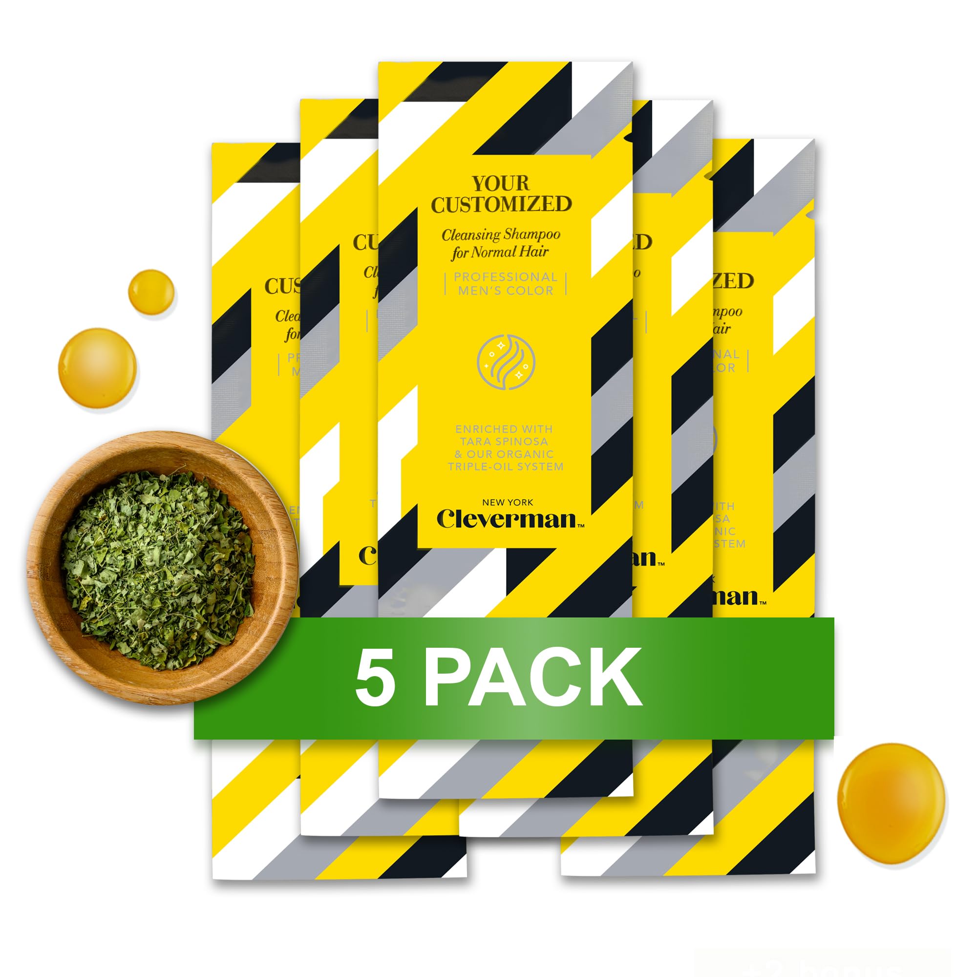 CLEVERMAN Men's Cleansing Shampoo for Normal Hair (5 pack)