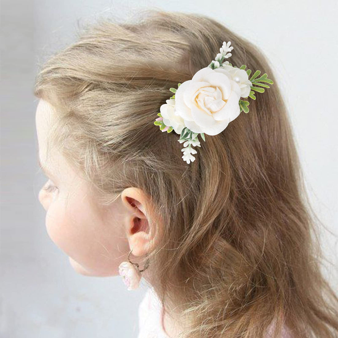 cherrboll Flower Hair Clips Set 3pcs Floral Hair Bow Accessories for Baby Girl Toddles Teen Gifts