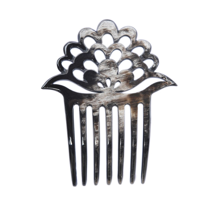 Marycrafts Lotus Flower Buffalo Horn 7 Prongs Hair Fork, Hair Side Comb, Hair Pin, Hair Accessory