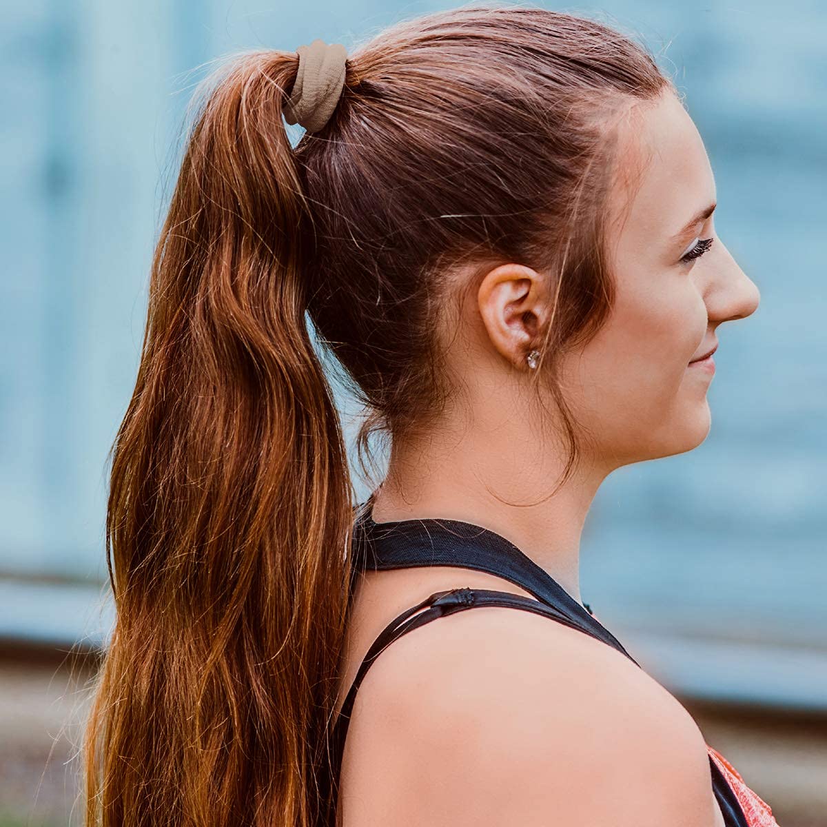 Burlybands - The Ultimate Hair Ties for Thick Heavy or Curly Hair. No Slipping Damage Breaking or Stretching Out. Seamless Ponytail Holders Scrunchies Sports Hair Ties for Thick Hair (Lt Brown 3 Pcs)