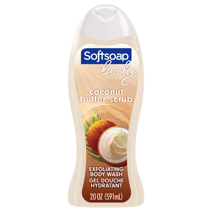 Softsoap Exfoliating Body Wash, Coconut Butter Scrub - 20 Fluid Ounce