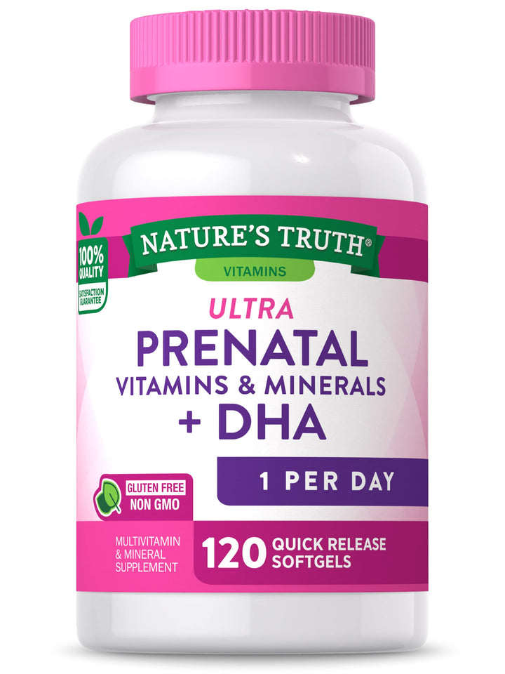 Nature's Truth Prenatal Vitamin for Women | 120 Softgels | Non-GMO & Gluten Free Multivitamin Supplement with DHA and Folic Acid