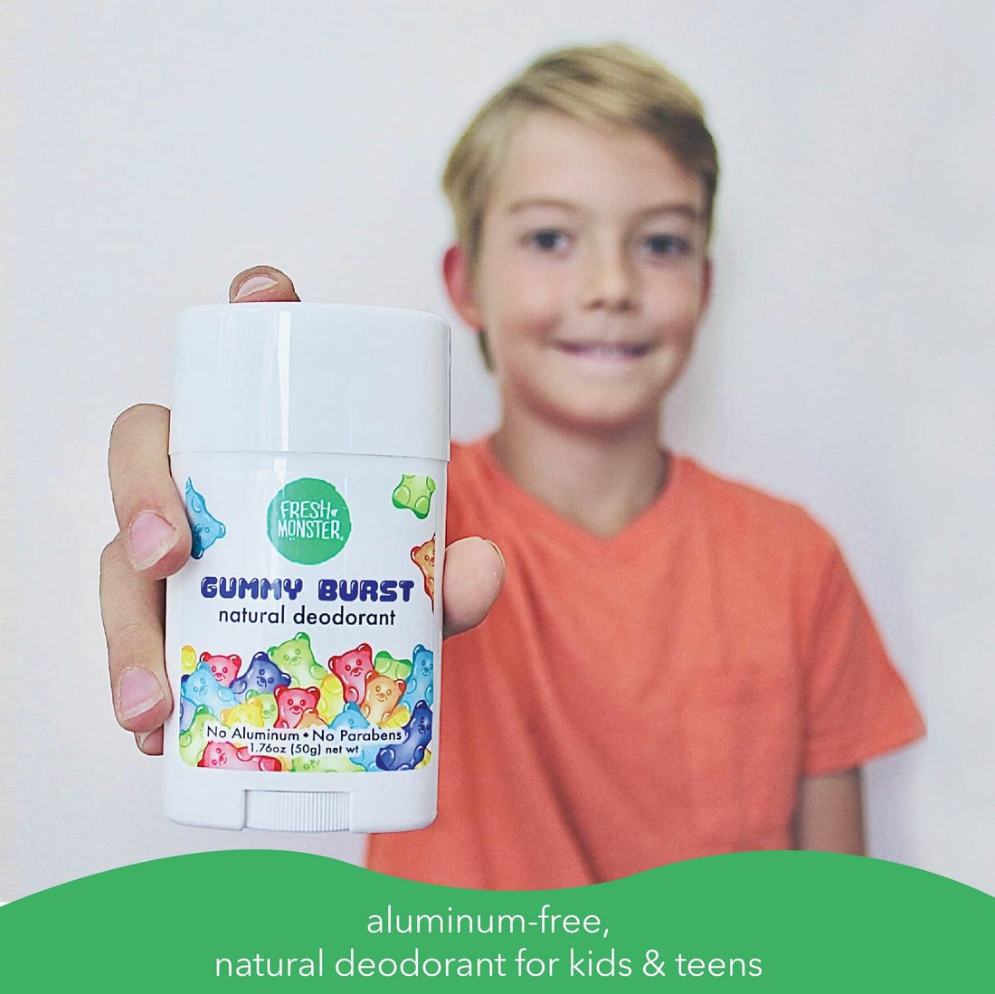 Fresh Monster Natural Deodorant for Kids and Teens | Aluminum-Free, Paraben-Free,Ã‚ HypoallergenicÃ‚ | Gummy Burst ScentÃ‚ | 1.76oz