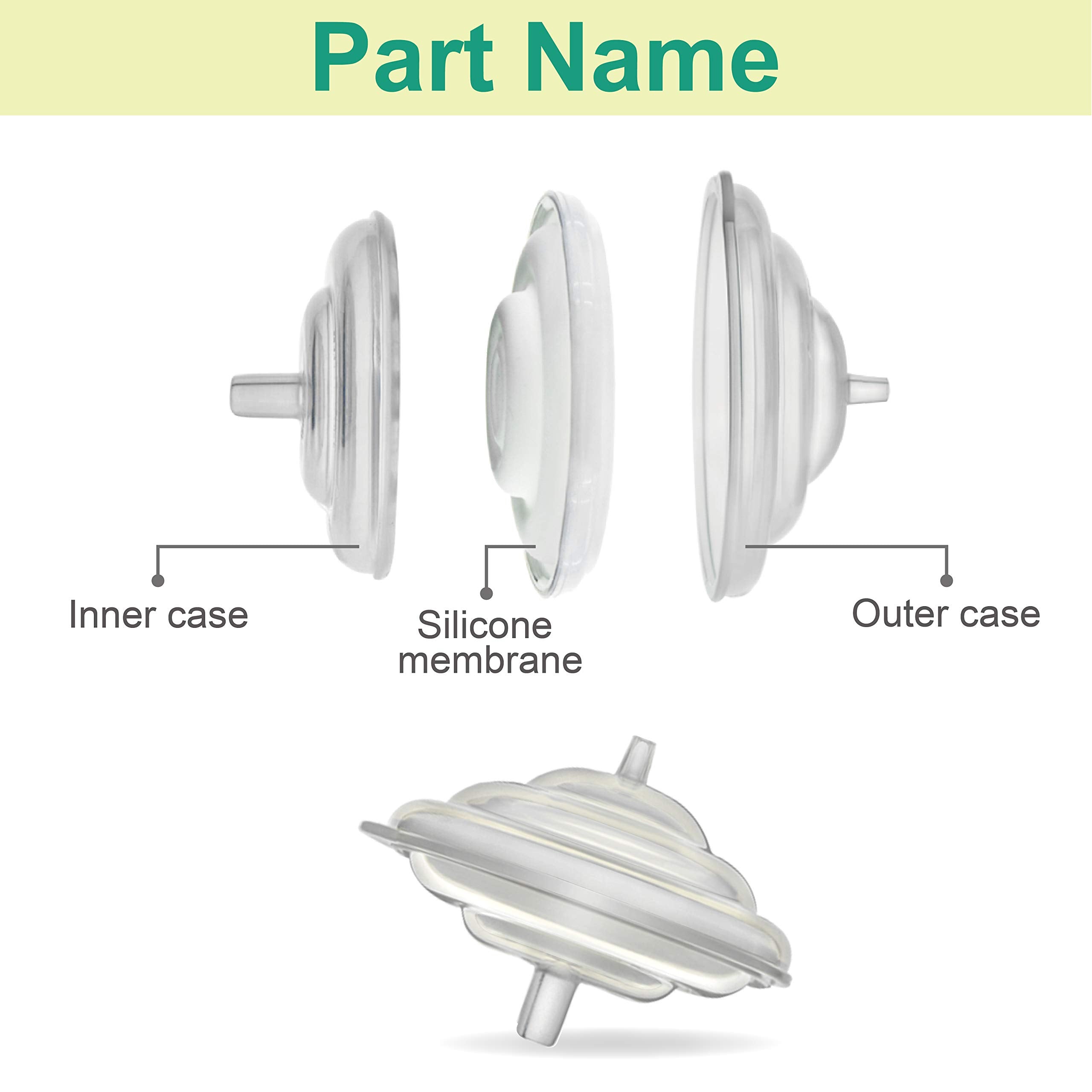 Maymom Backflow Protector Compatible with Spectra S2 S1, 9 Plus Breastpumps with Bonus Flange Adapters. Replacement Spectra Pump Parts Backflow Protector Silicone Diaphragm; 4 pc