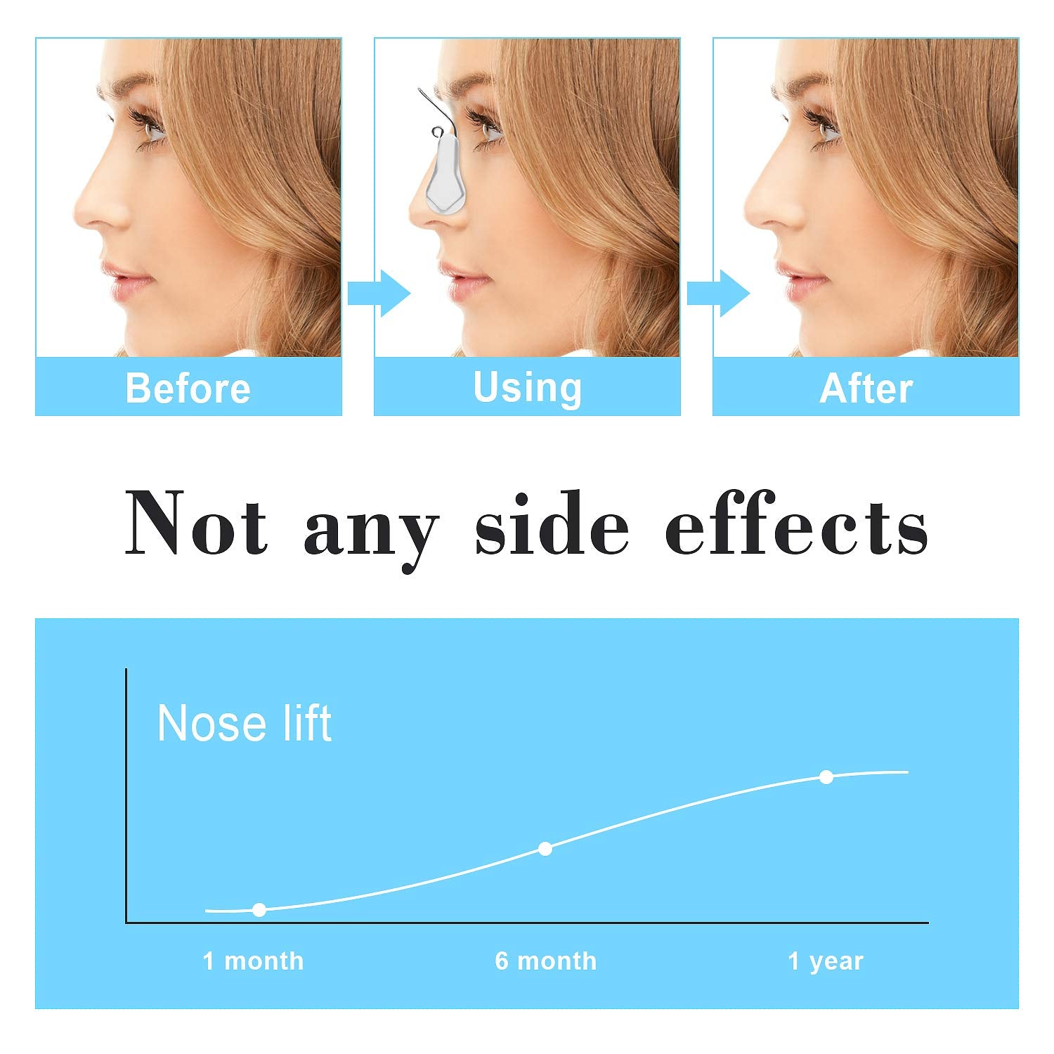 FERNIDA Silicone Nose Shaper Lifter Nose Uplifting Magic Clip Nose Bridge Straightener Corrector Slimmer for Wide Noses
