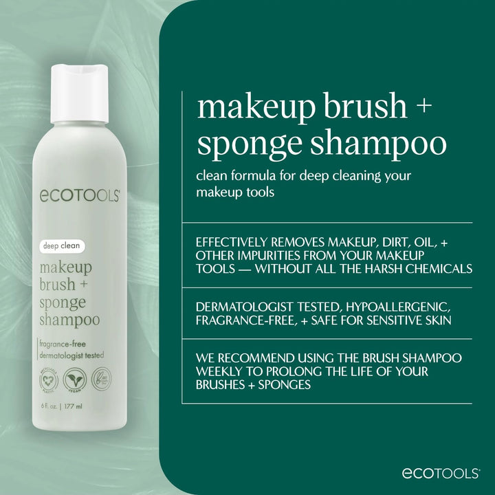 eco Tools Cruelty Free Makeup Brush Cleansing Shampoo, 170g