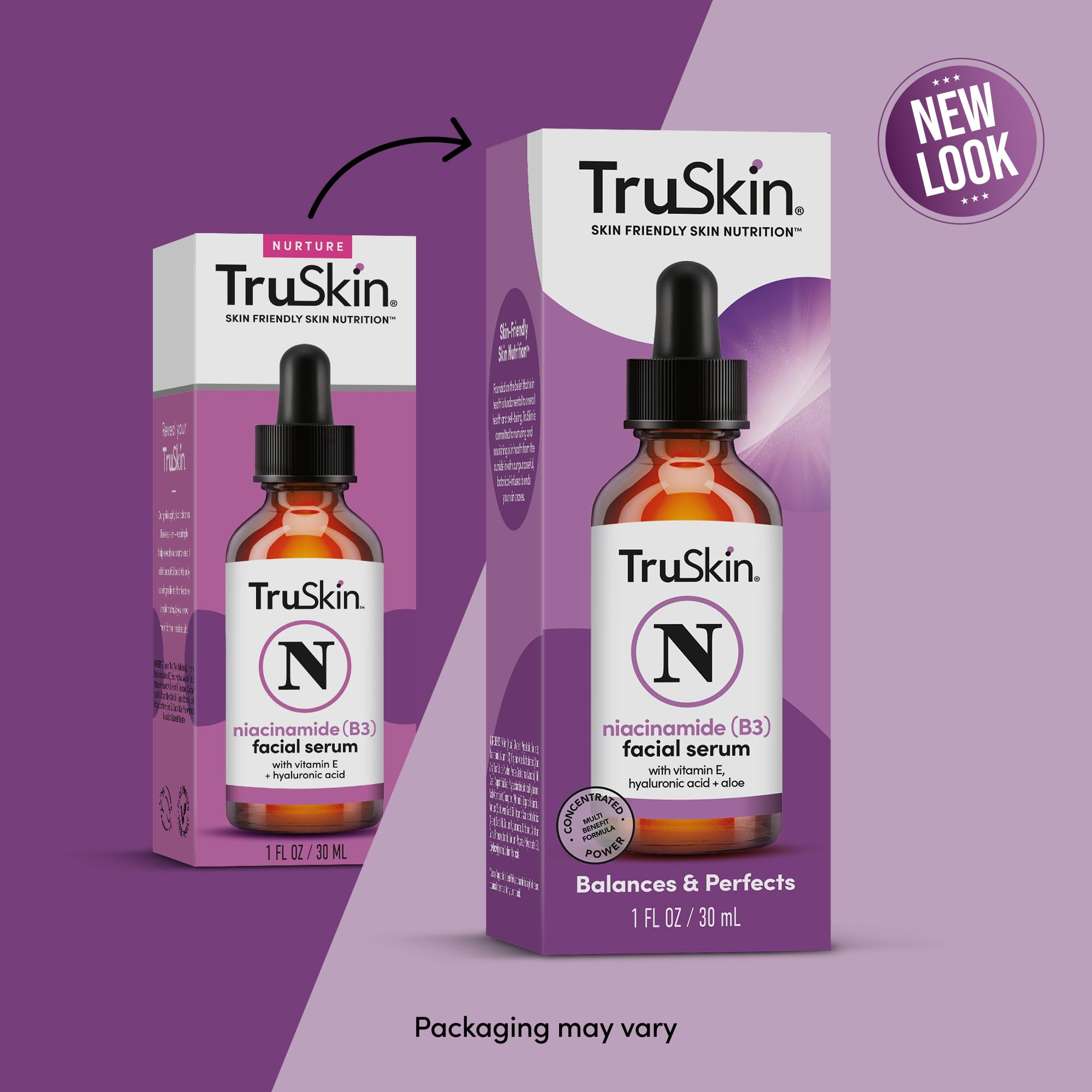 TruSkin (B3) Niacinamide Serum for Face – Minimize Appearance of Pores, Balance Moisture & Tone, Hydrate & Soothe with Hyaluronic Acid, Vitamin E, Aloe & Avocado Oil, 1 fl oz