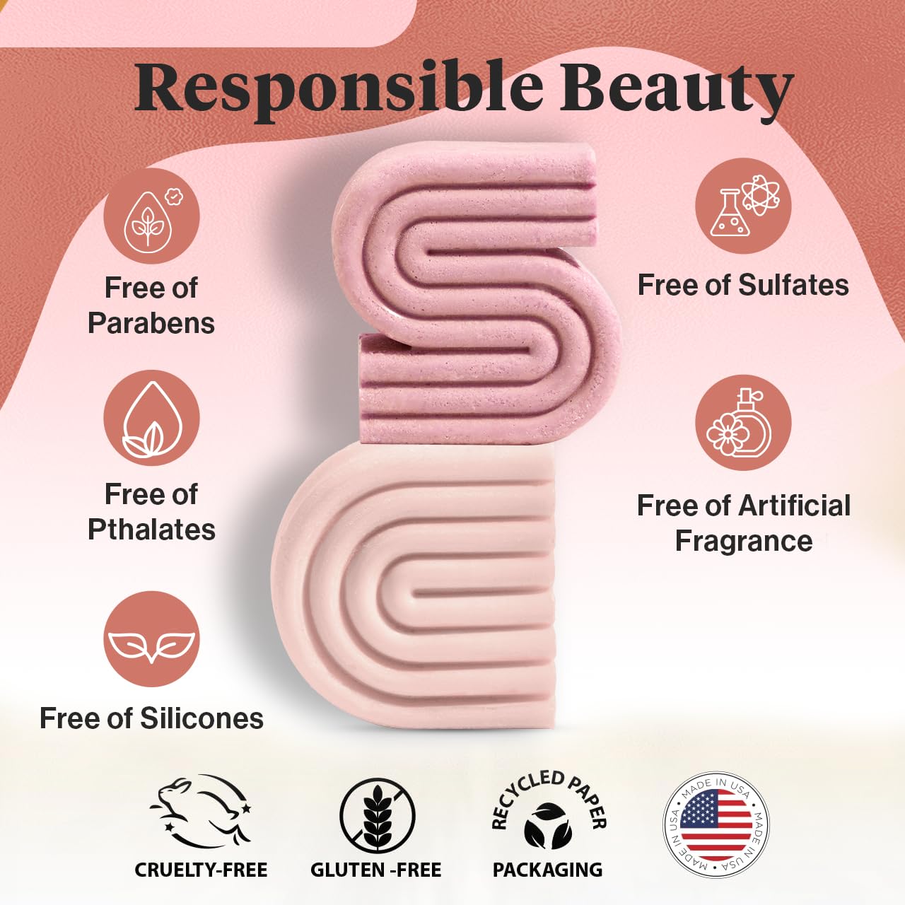 Kitsch Castor Oil Shampoo and Conditioner Set for Dull & Dry Hair - Nourishing Bar Soap for Well-Balanced, Hydrated Hair, Vegan, Strengthening Hair Care, Paraben-Free & Sulfate-Free, Made in US - 2pcs