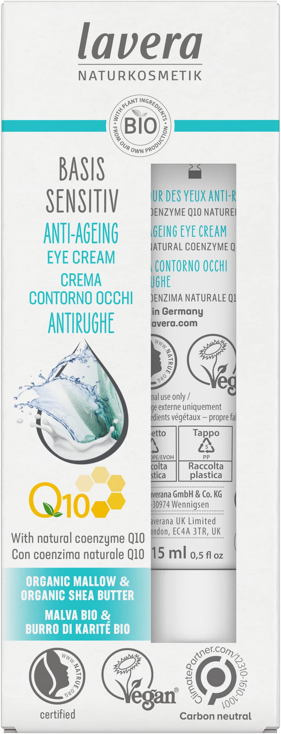 Lavera Basis Sensitiv Anti-Ageing Eye Cream, 0.5 Ounce