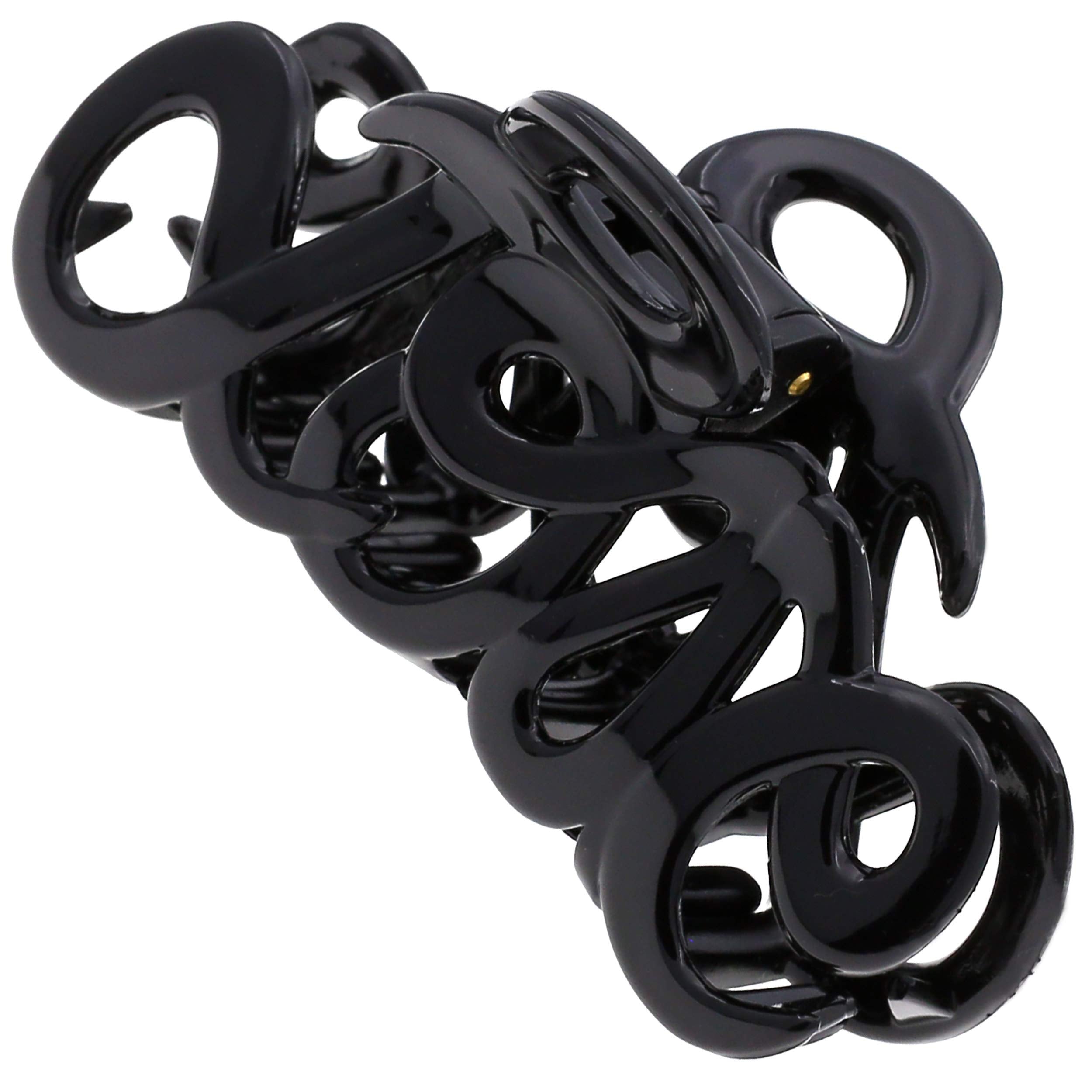 Camila Paris CP3026 French Hair Clip for Women, 3.25 inch Girls Hair Claw Clips Jaw Black Cellulose, Fashion Durable and Styling Hair Accessories for Women, Strong Hold No Slip Grip, Made in France