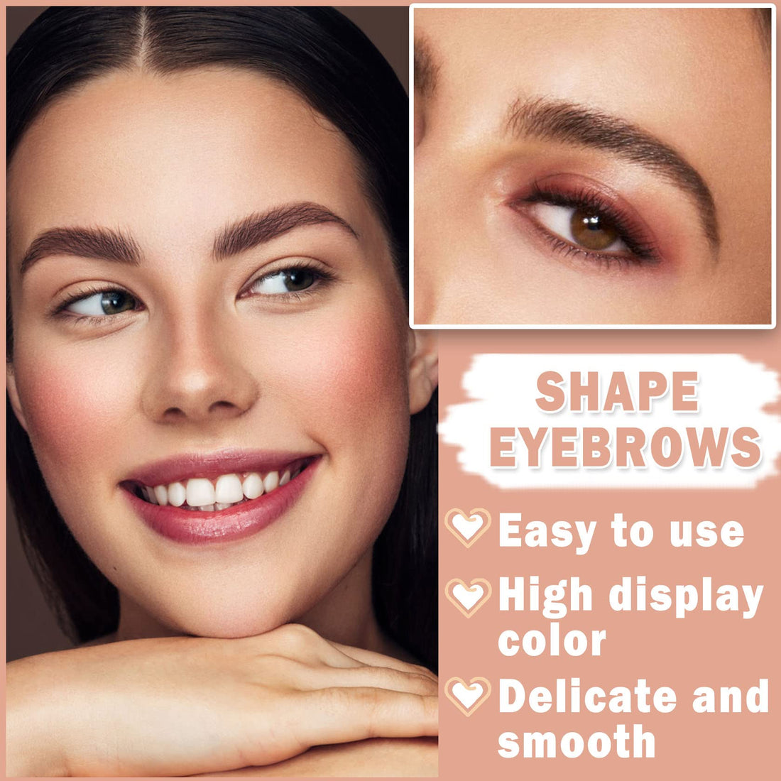 Eyebrow Pomade Brow Gel Pomade,Long Lasting Waterproof and Enhancers Eyebrow Soft Smooth,Eyebrow Makeup Gel with Eyebrow Brush for Girls and Women-Dark Brown