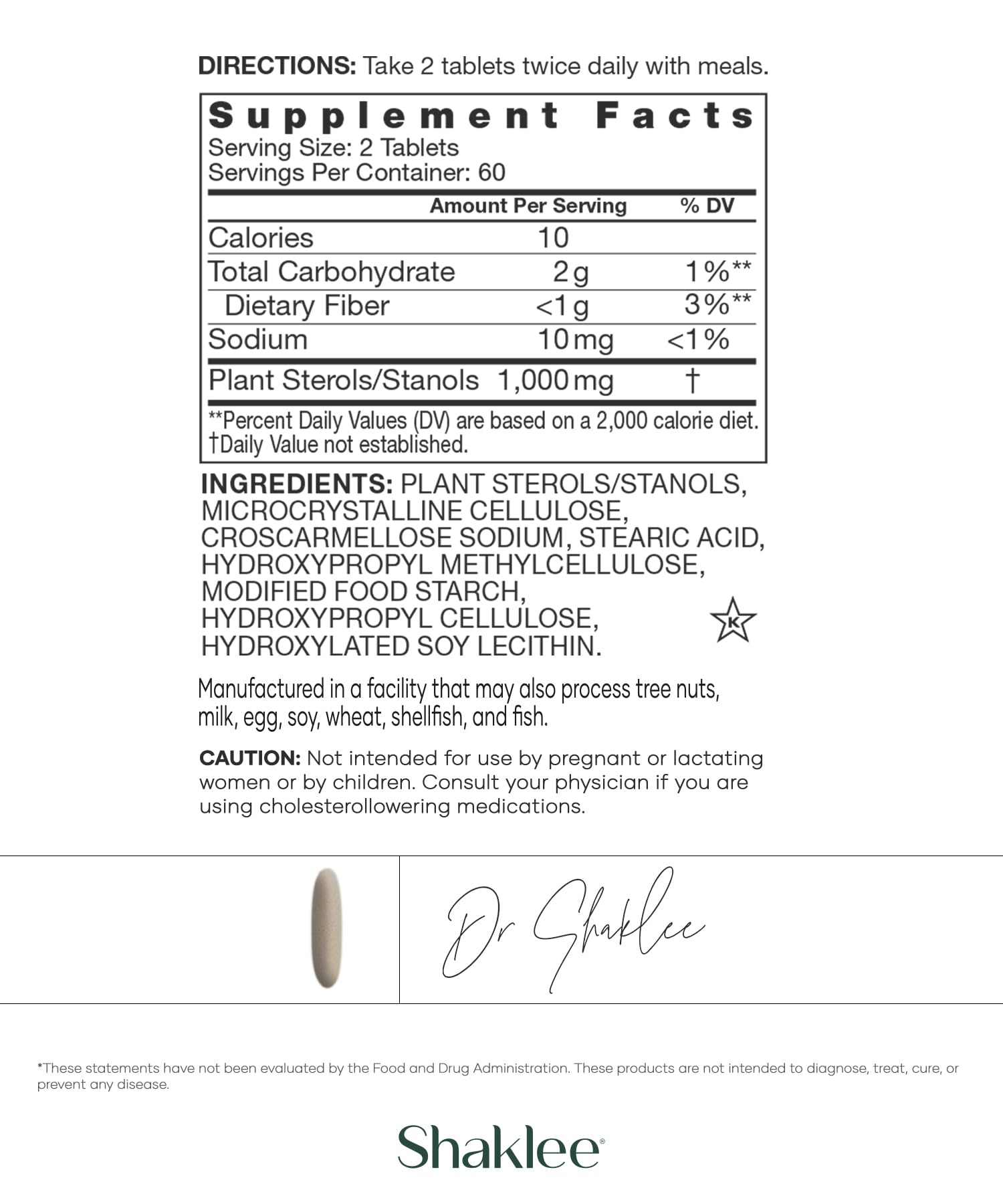 Shaklee - Cholesterol Complex: Plant-Based Formula for Cardiovascular Wellness- 120 Tablets