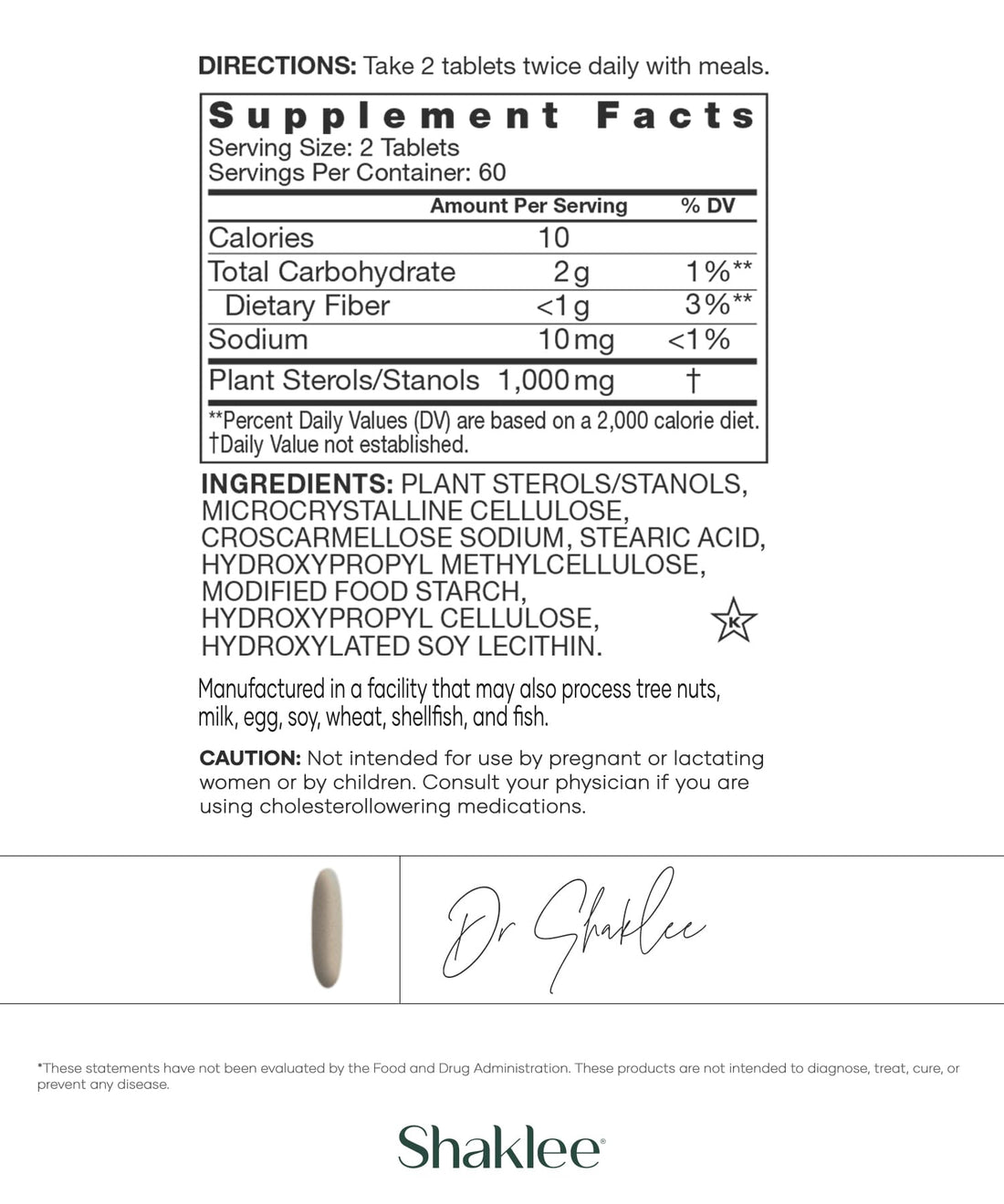 Shaklee - Cholesterol Complex: Plant-Based Formula for Cardiovascular Wellness- 120 Tablets