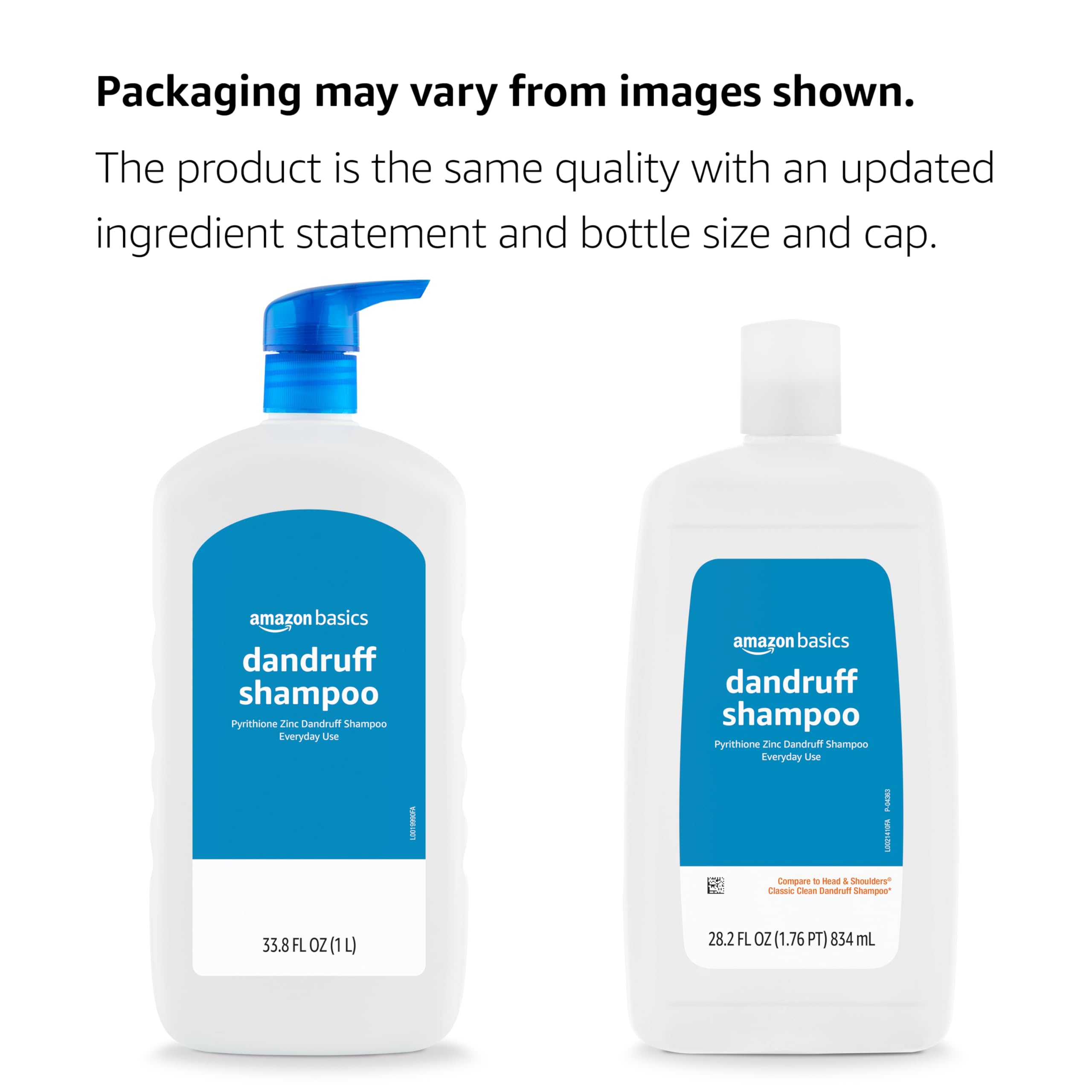 Amazon Basics Dandruff Shampoo for Normal to Oily Hair, 28.2 Fluid Ounces, 1 Pack