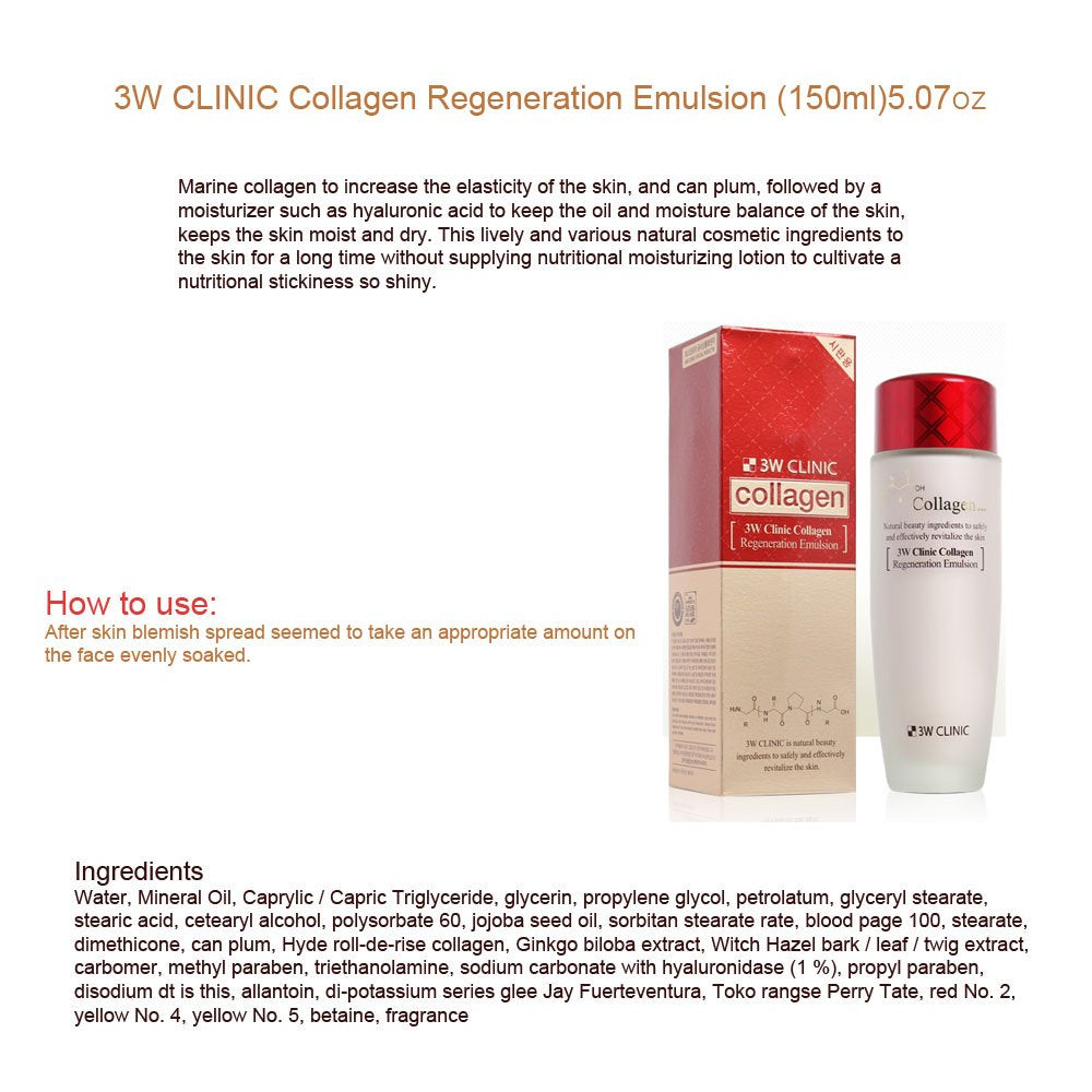 3W Clinic Collagen Regeneration Emulsion -150 ml
