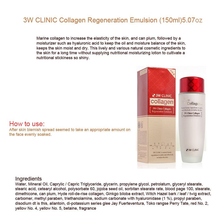 3W Clinic Collagen Regeneration Emulsion -150 ml