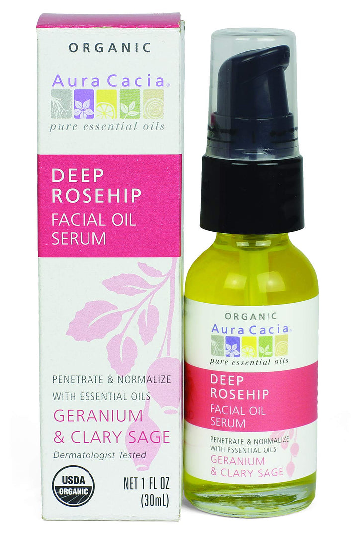 Aura Cacia - Rosehip Restoring Serum | Organic Facial Care | 1 fl. oz.