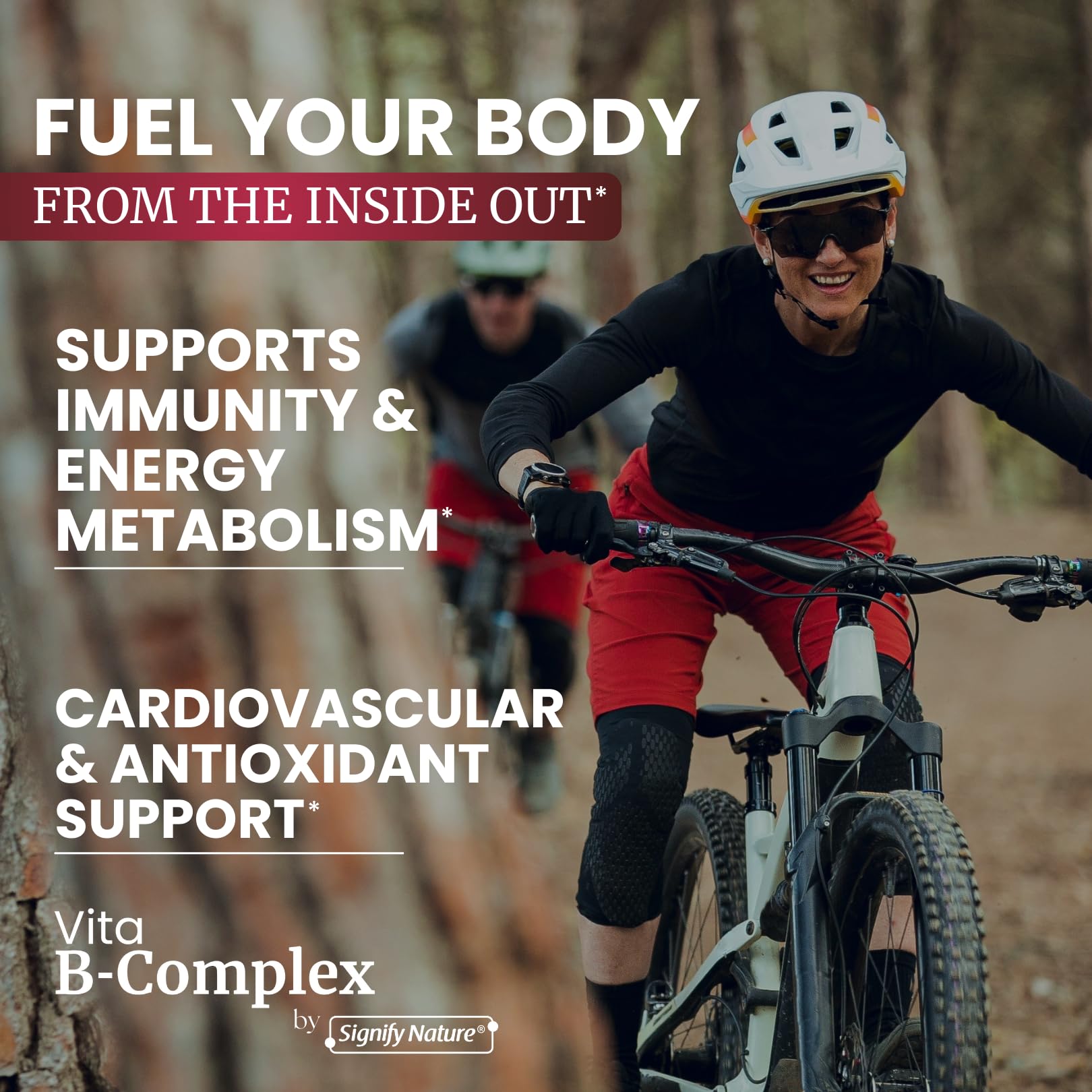 SIGNIFY NATURE VitaBComplex with Vitamin C and E, B Complex Vitamins for Women & Men, BComplex Supplements, VIT B1, B2, B3, B5, B6, B8, B9, B12, Super B Softgels - 60 CT