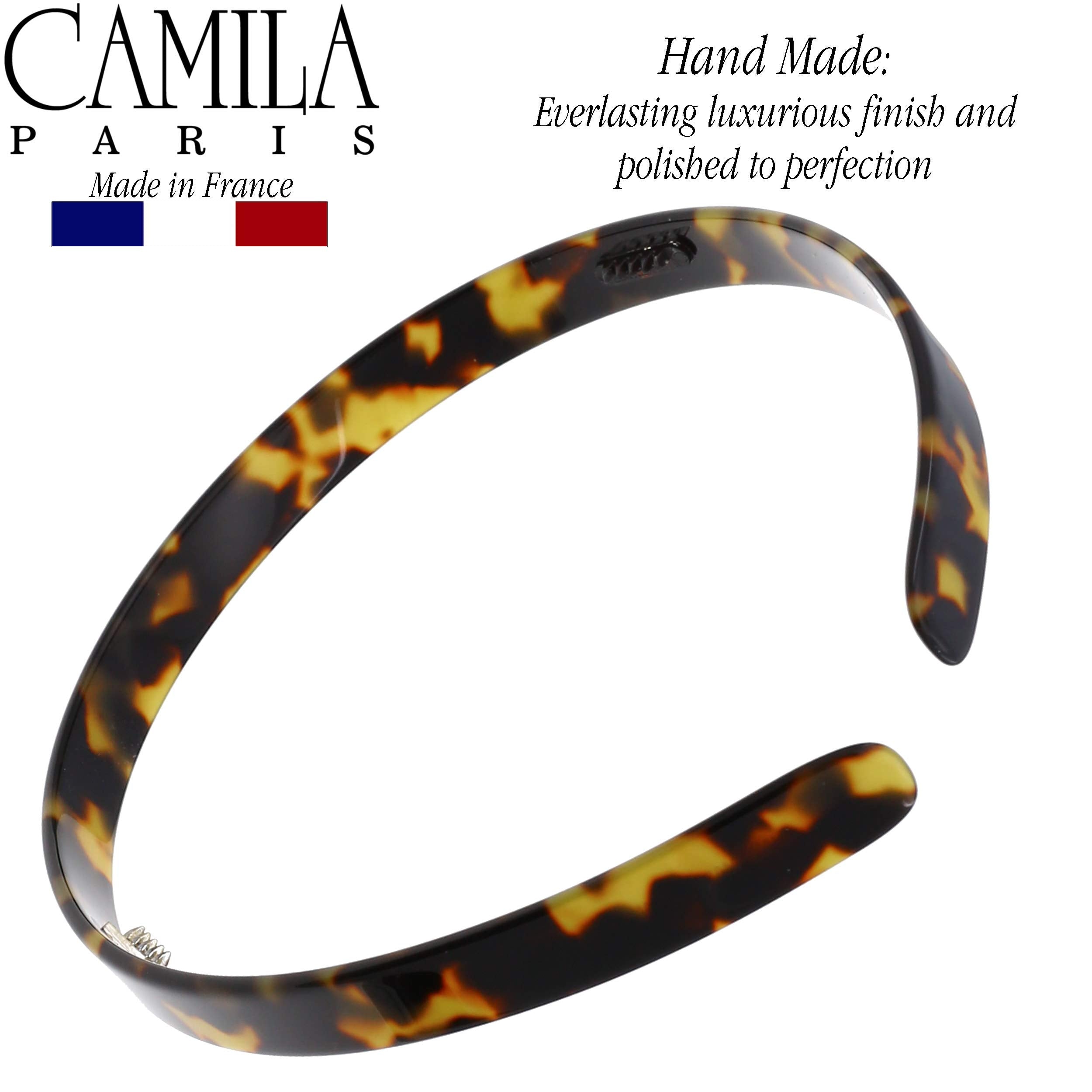 Camila Paris CP2003 French Headband for Women, Strong Hold Grip Women's Hair Band, Very Flexible, No Slip and Durable Styling Girls Hair Accessories, Made in France with Cellulose