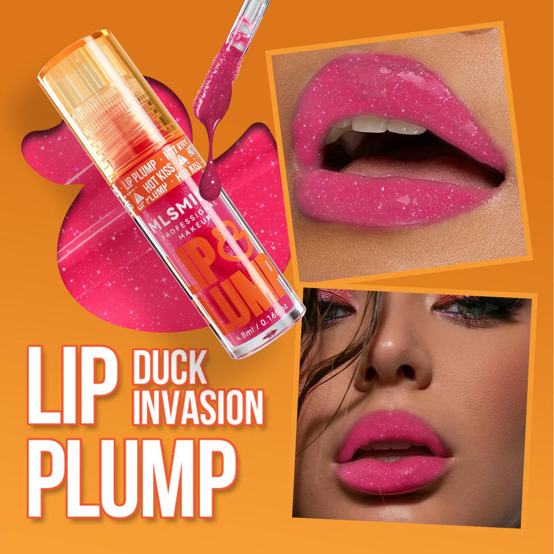 MLSMILE 3-Color Duck Lip Plumper Gloss - High Pigment, Hydrating Lip Glow Oil, Balm Set for Women (Vegan, Set B)