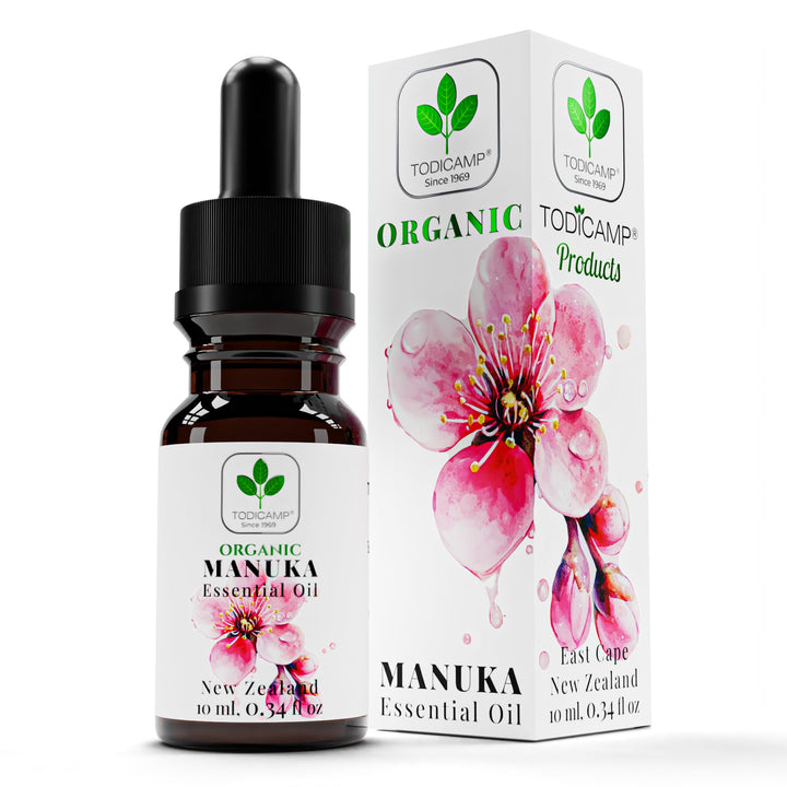 TODICAMP 100% Pure Manuka Oil from New Zealand | Therapeutic-Grade Essential Oil for Wound Care, Skin Soothing, Nail & Scalp Health | Organic, Undiluted, Cold-Pressed Manuka for Face, Hair & Body